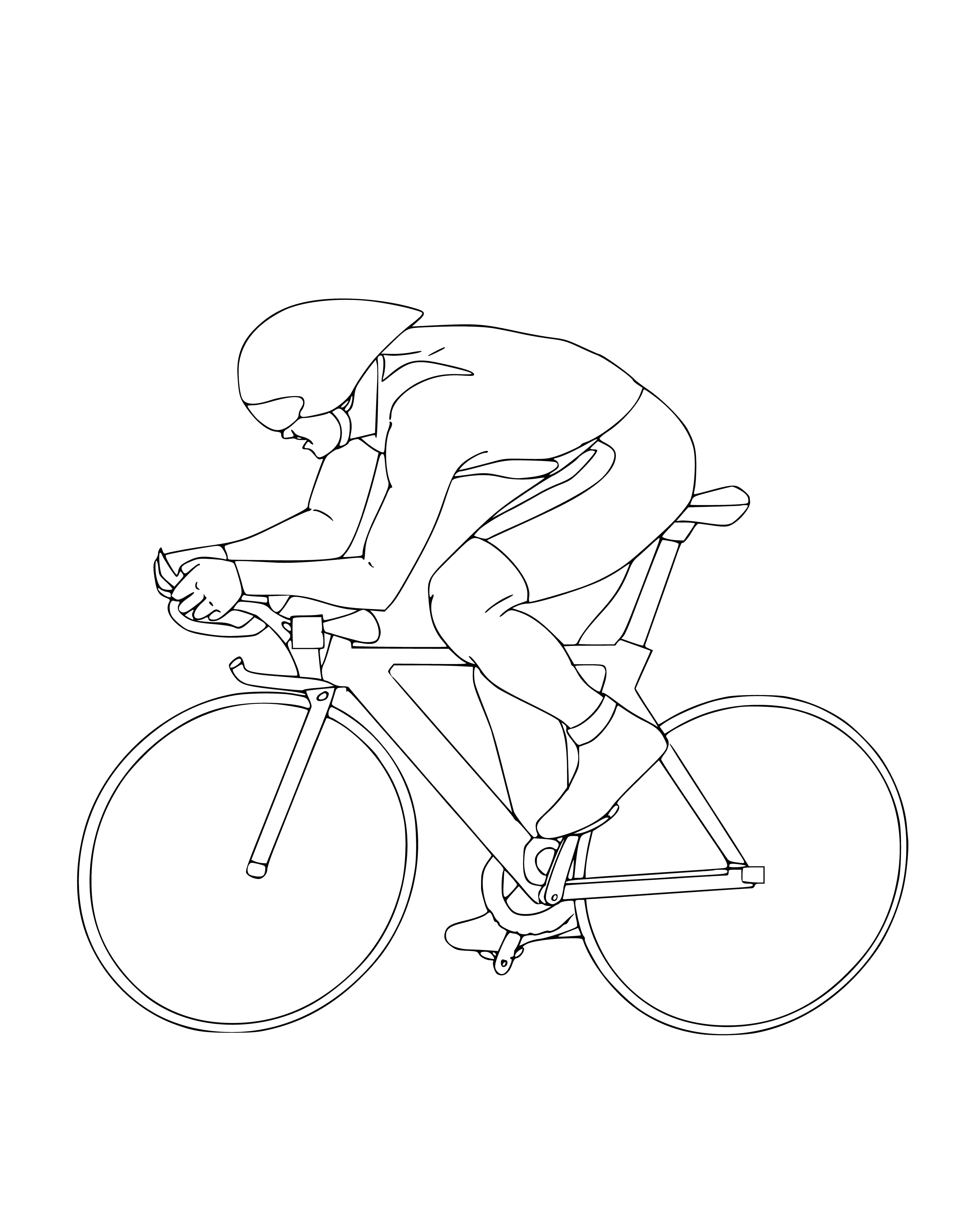 Track bike race coloring page