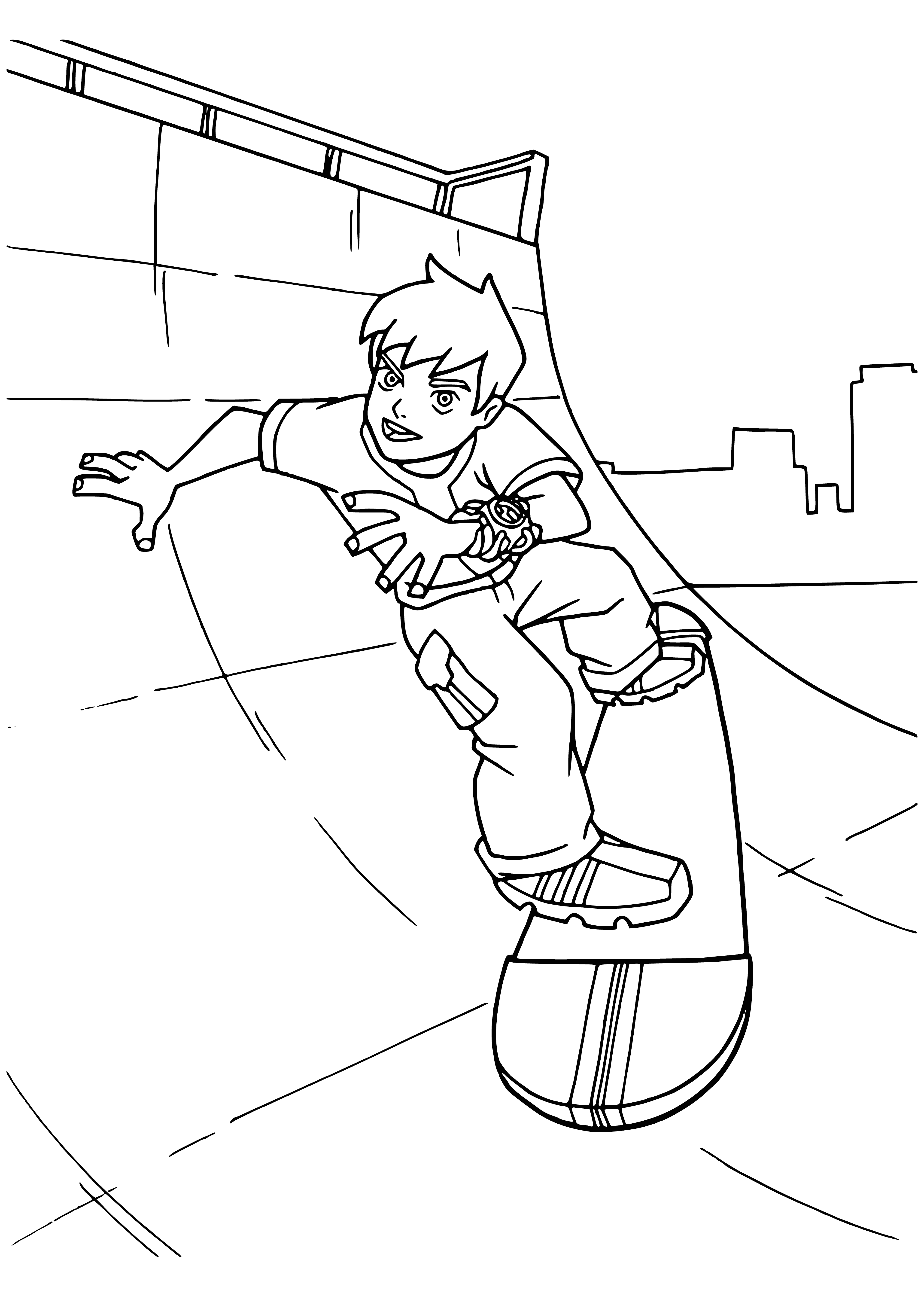 Skateboarder coloring page