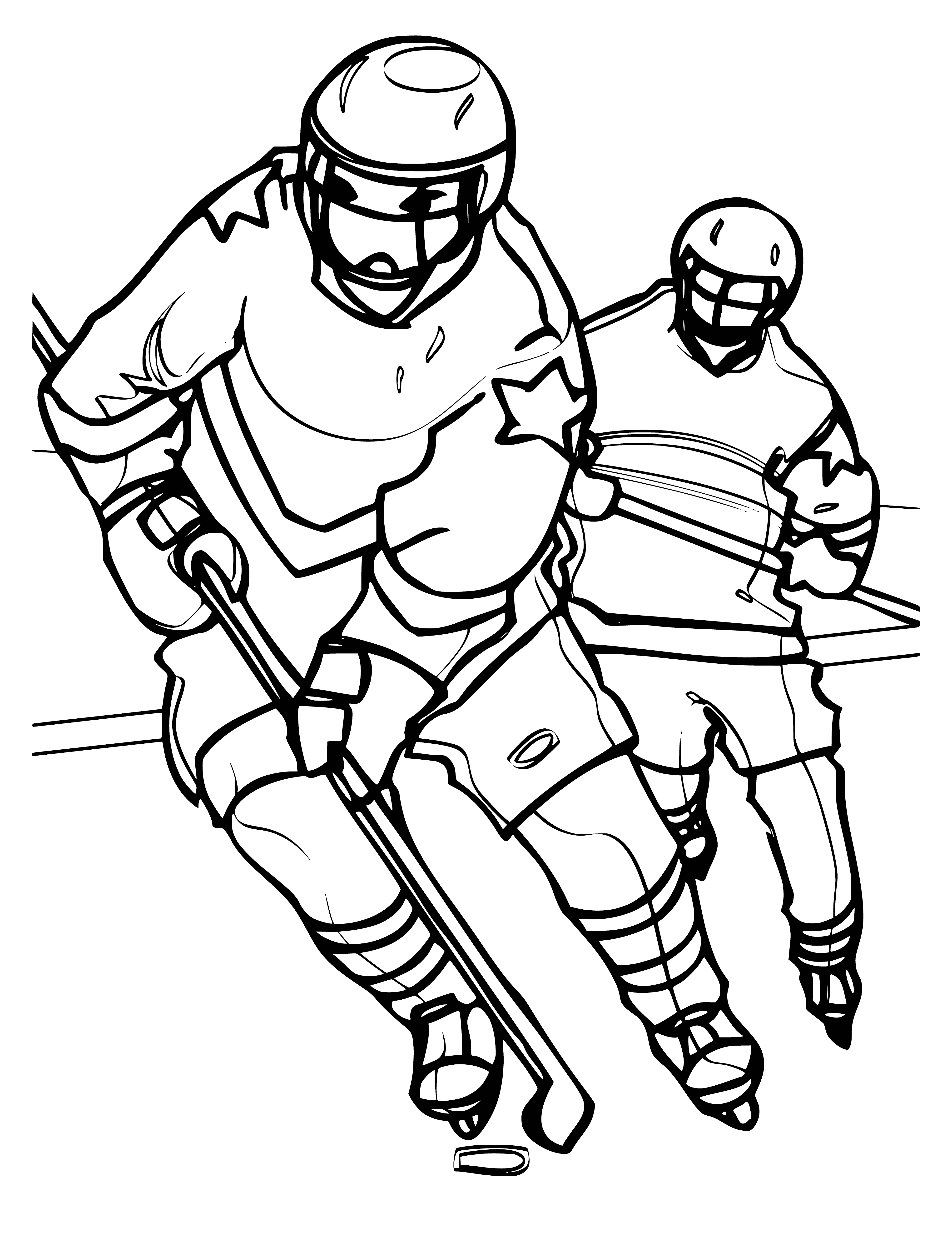 Hockey players coloring page