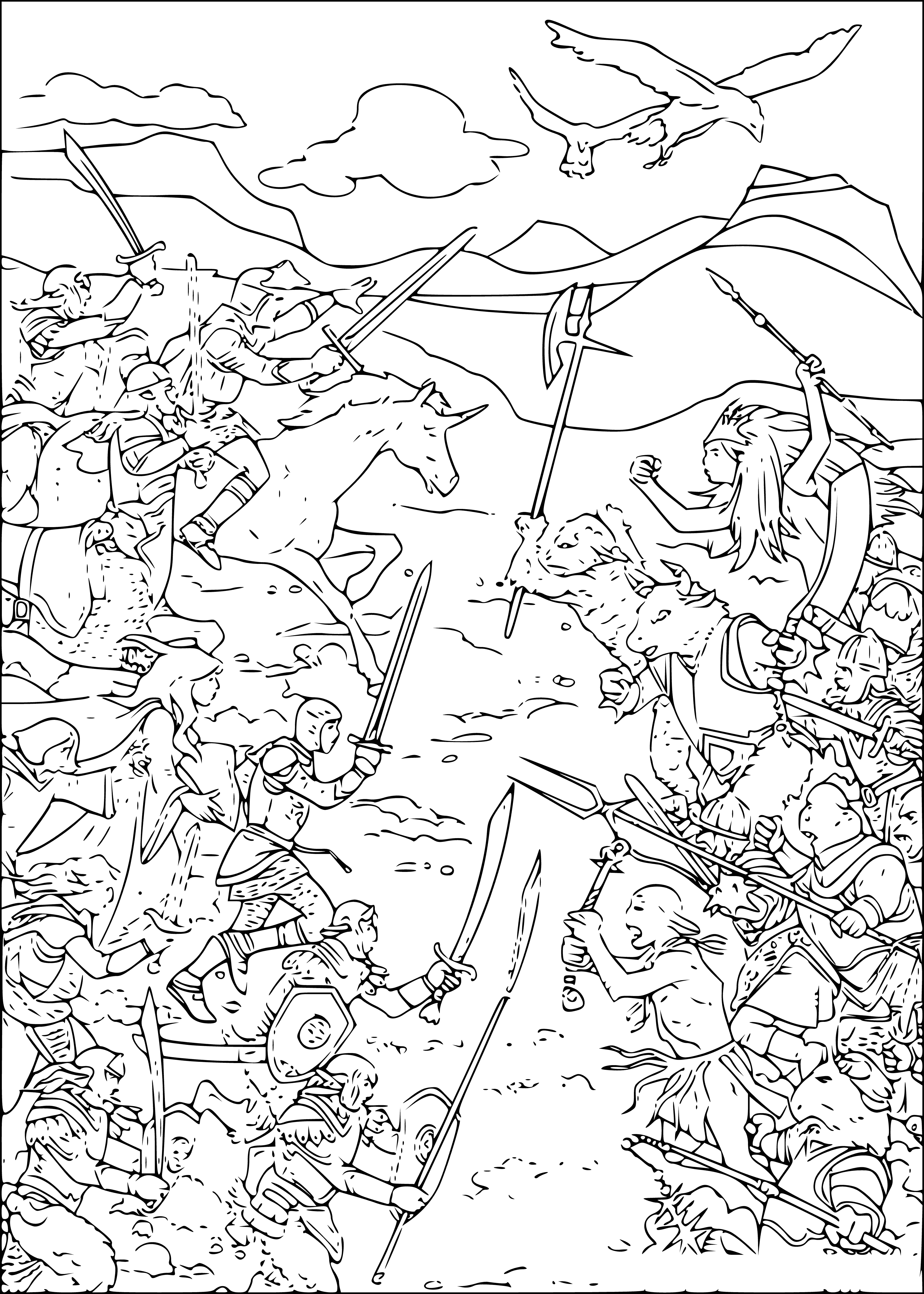 Battle coloring page