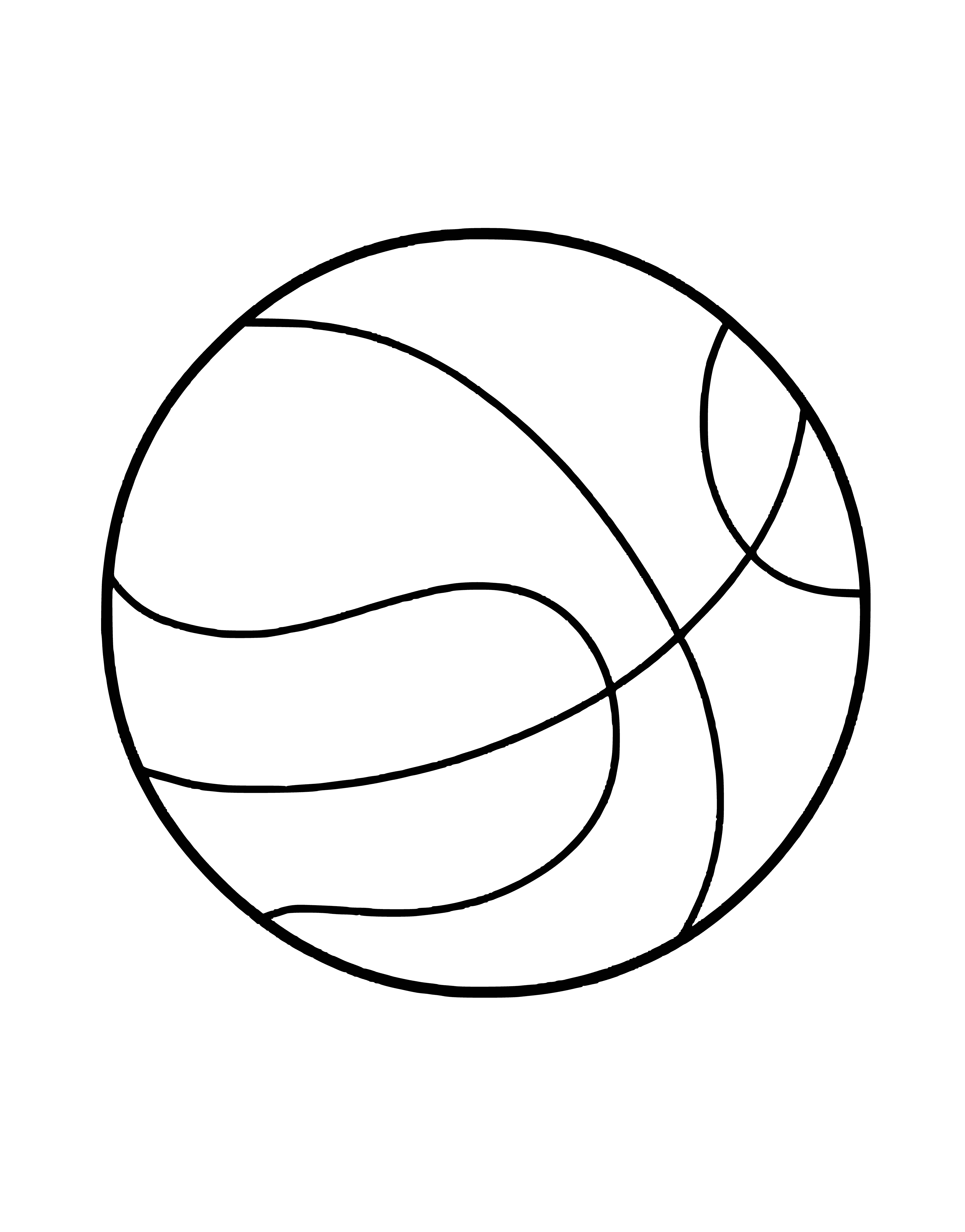 coloring page: A round, orange basketball made of rubber, inflated with air, with a circumference of 30" and weight of 22oz. Smooth surface and evenly distributed seams.