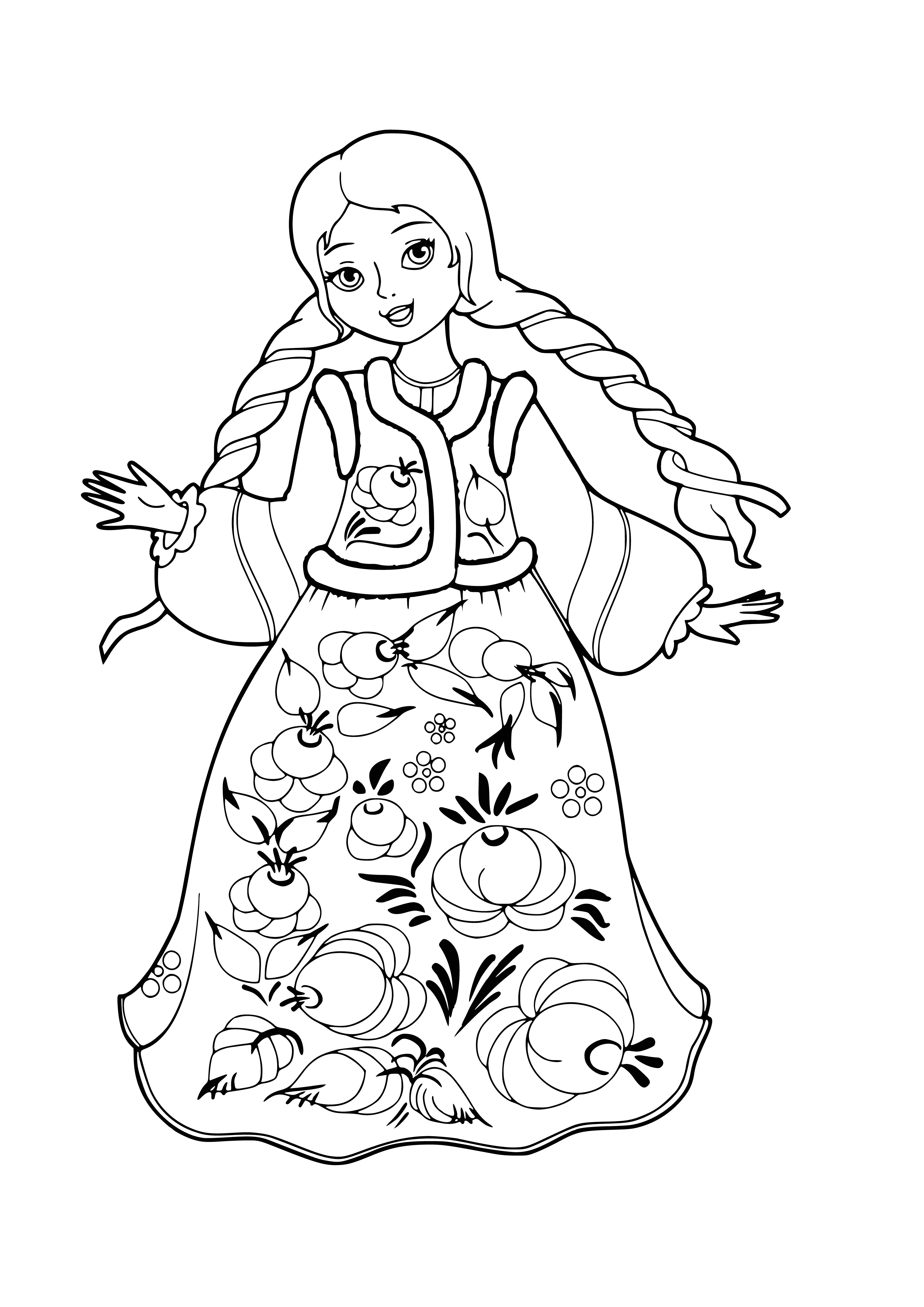 coloring page: Colorful and beautiful women in outfits having fun - that's the theme of this coloring page. #coloringpage #art