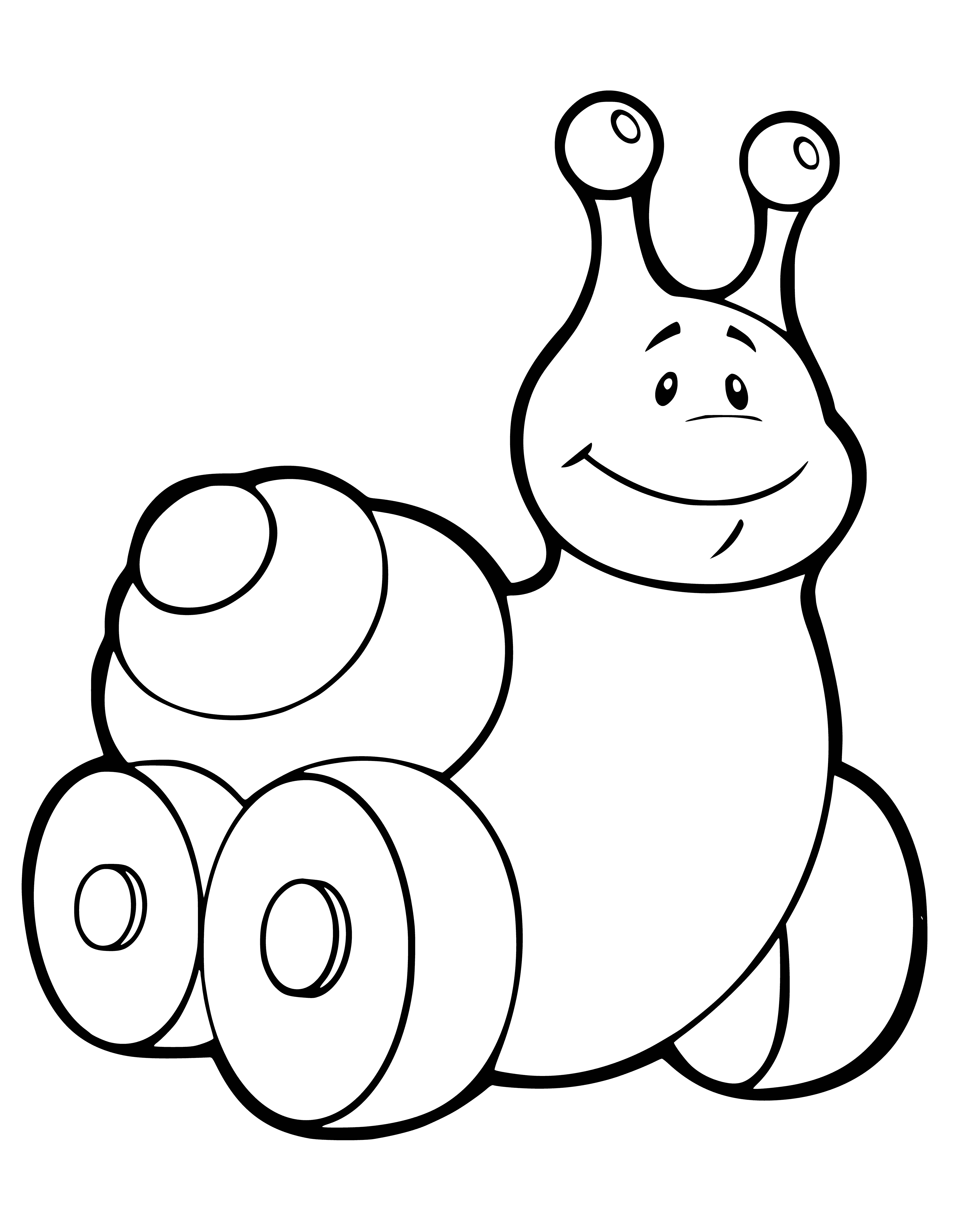 coloring page: Plastic/rubber snail toy, usually has a shell on its back. #toys
