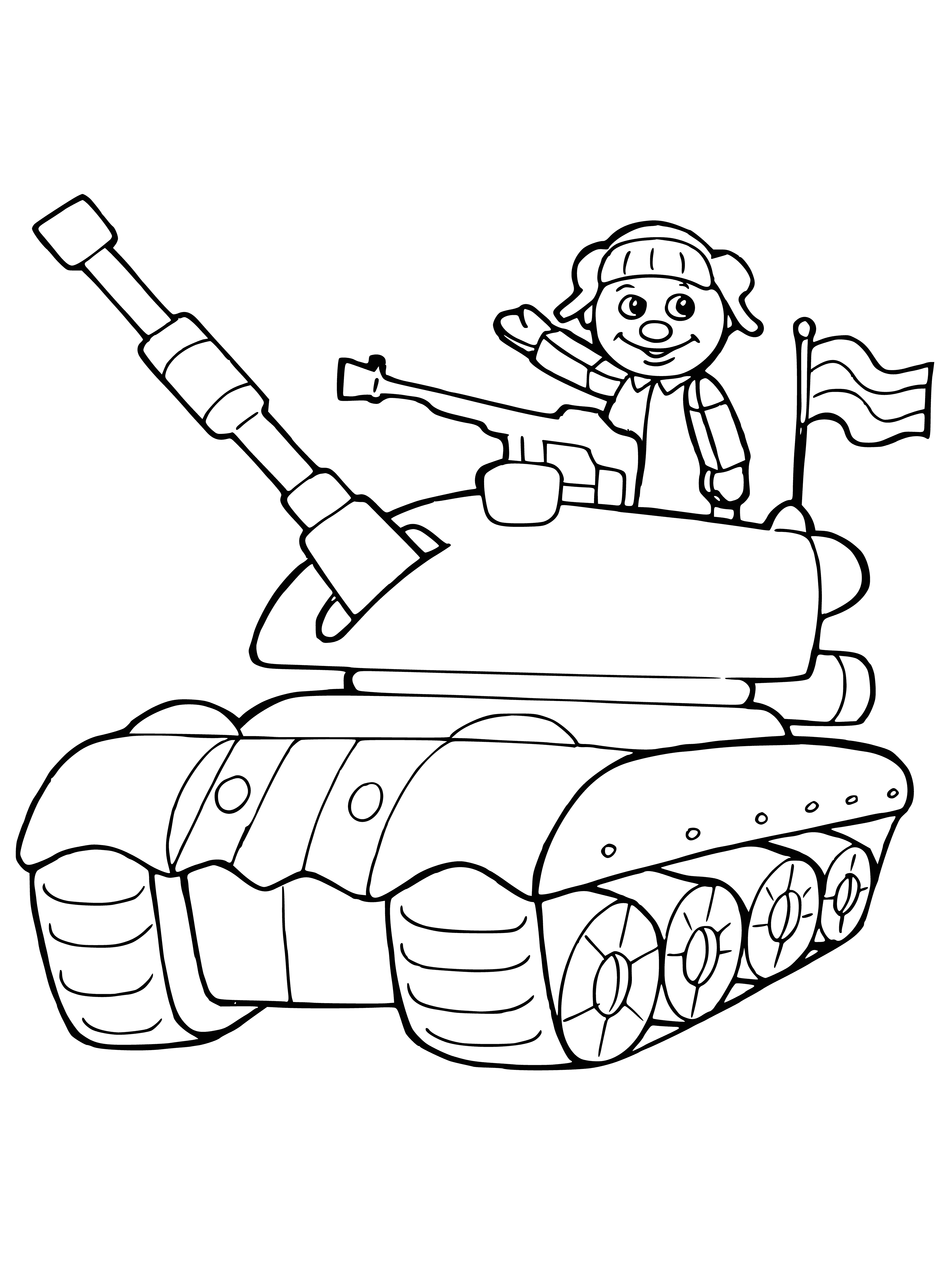 Toy tank coloring page