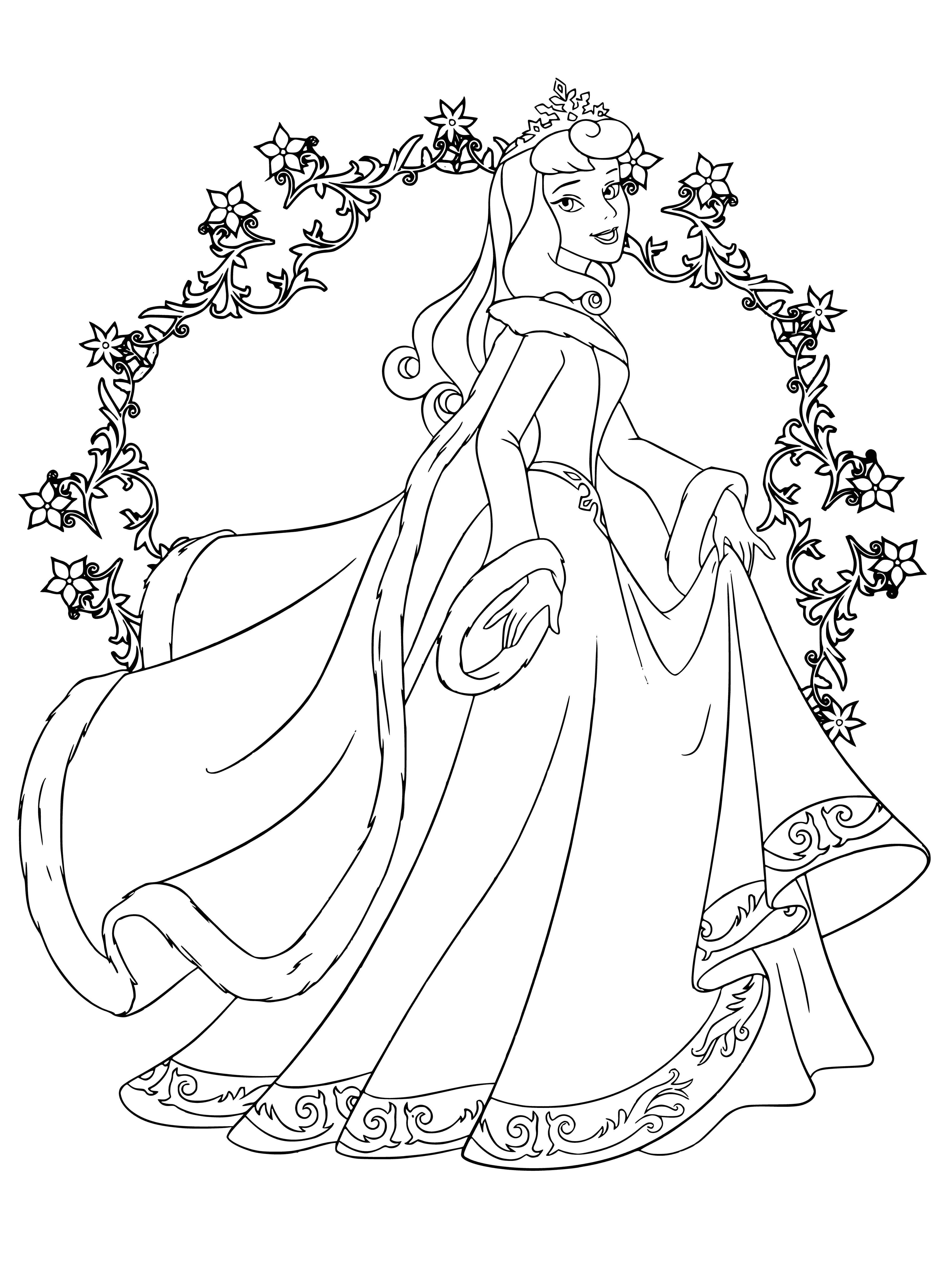 Aurora's Winter Outfit coloring page