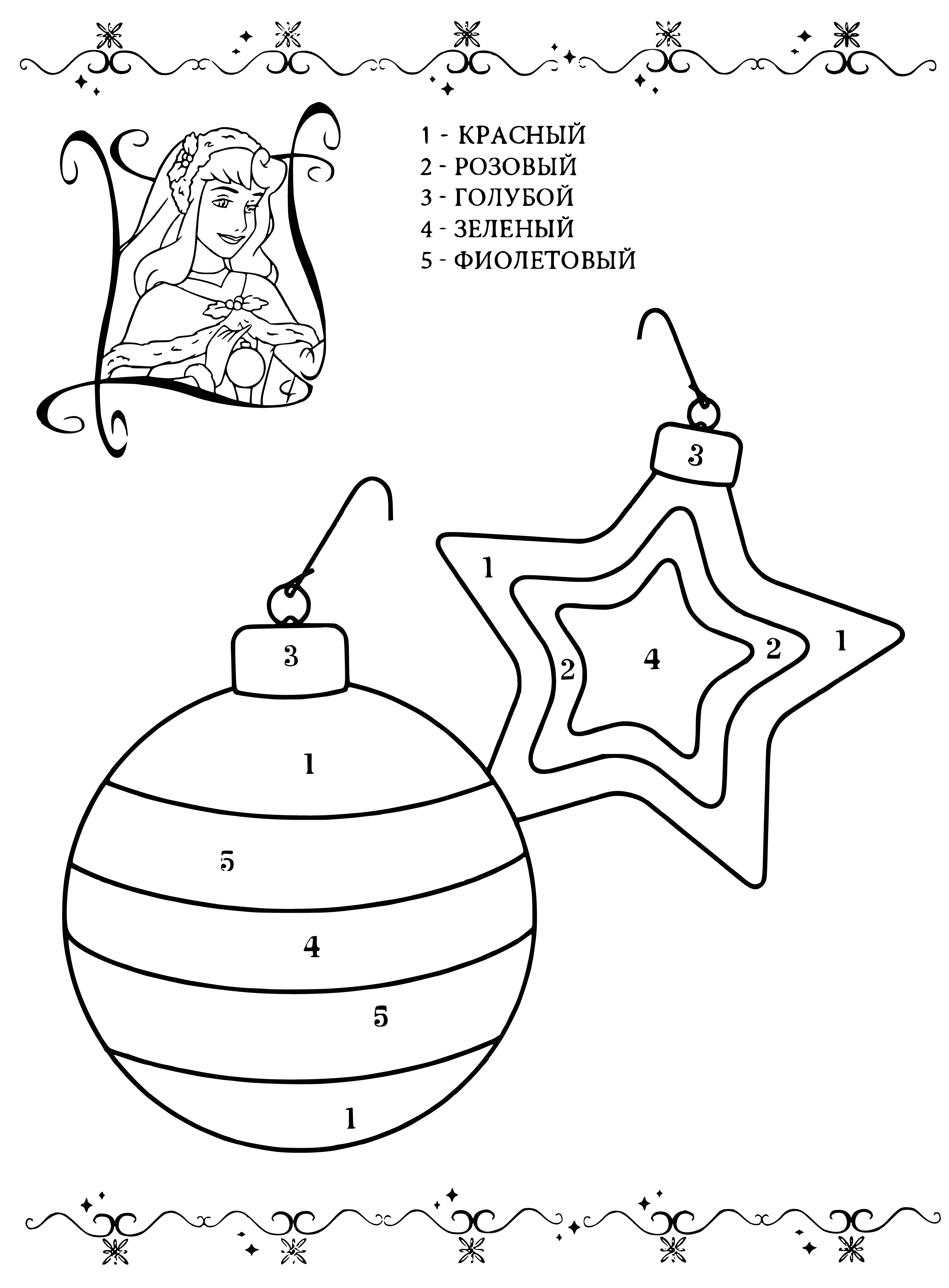 New Year decoration coloring page