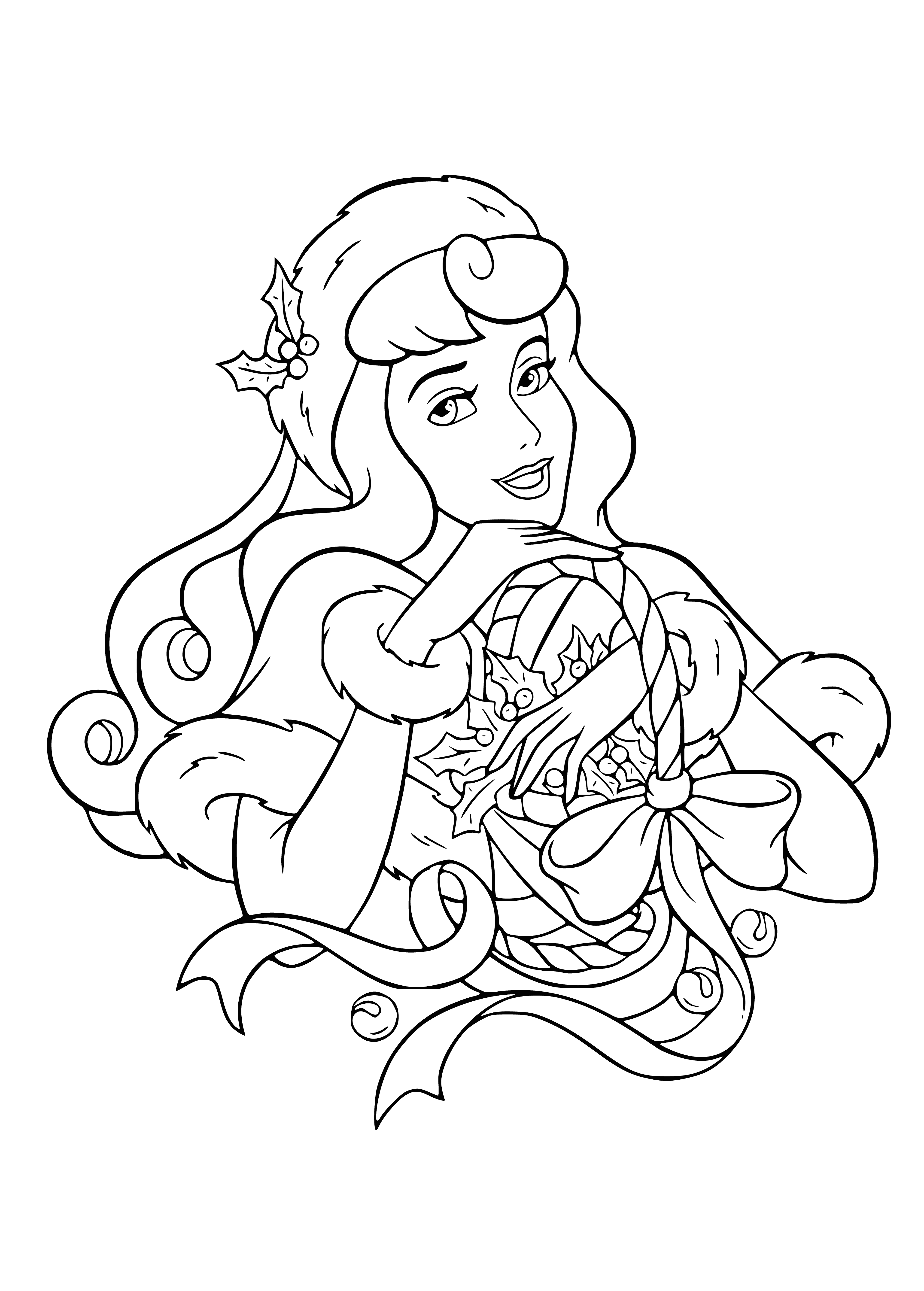 coloring page: The Disney Princesses ring in the New Year with smiles, toasts, and beautiful dresses. They have reason to celebrate!