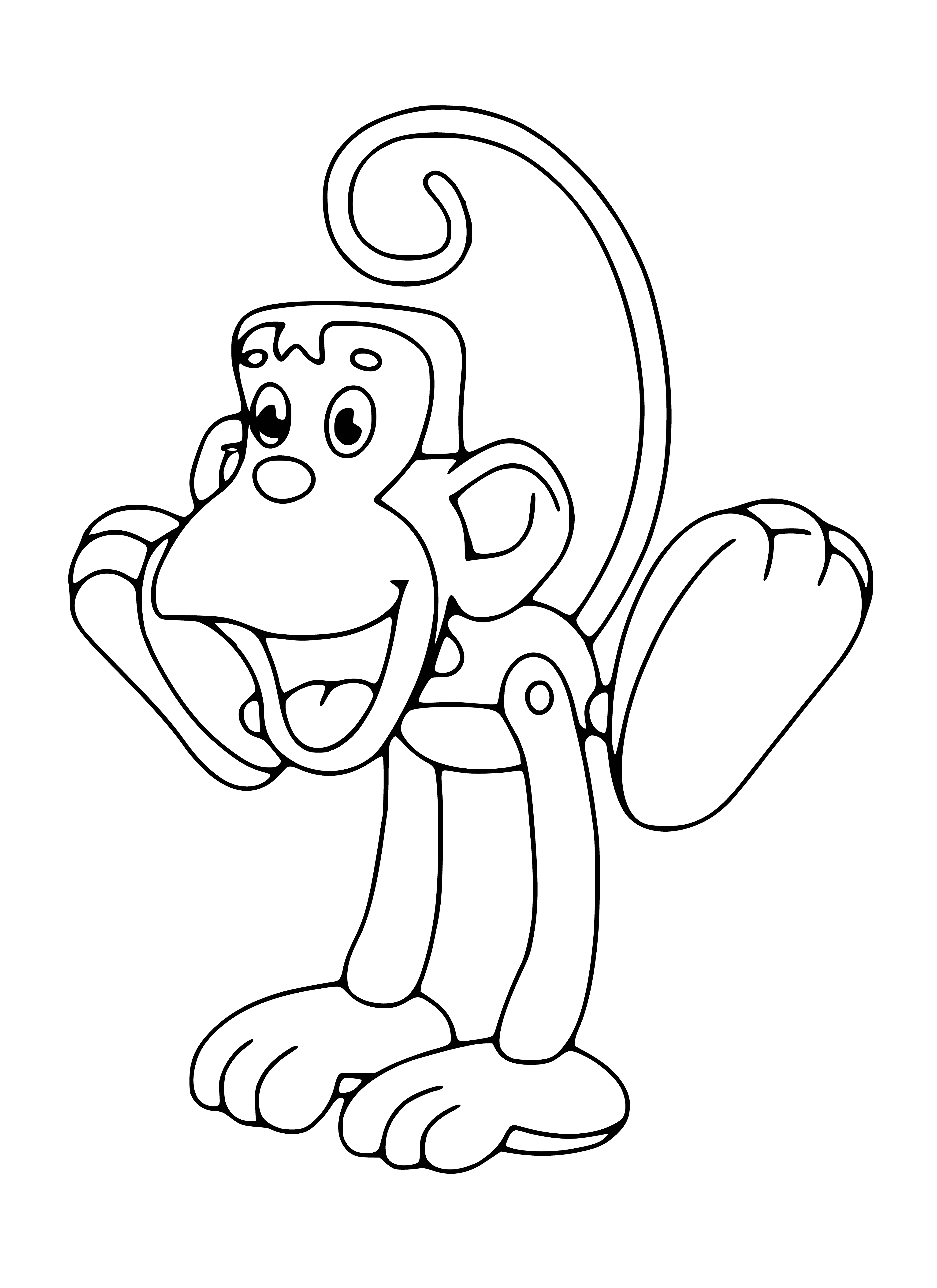 coloring page: Monkeys on bikes, jumping through hoops & balancing in costume delight a cheering crowd.