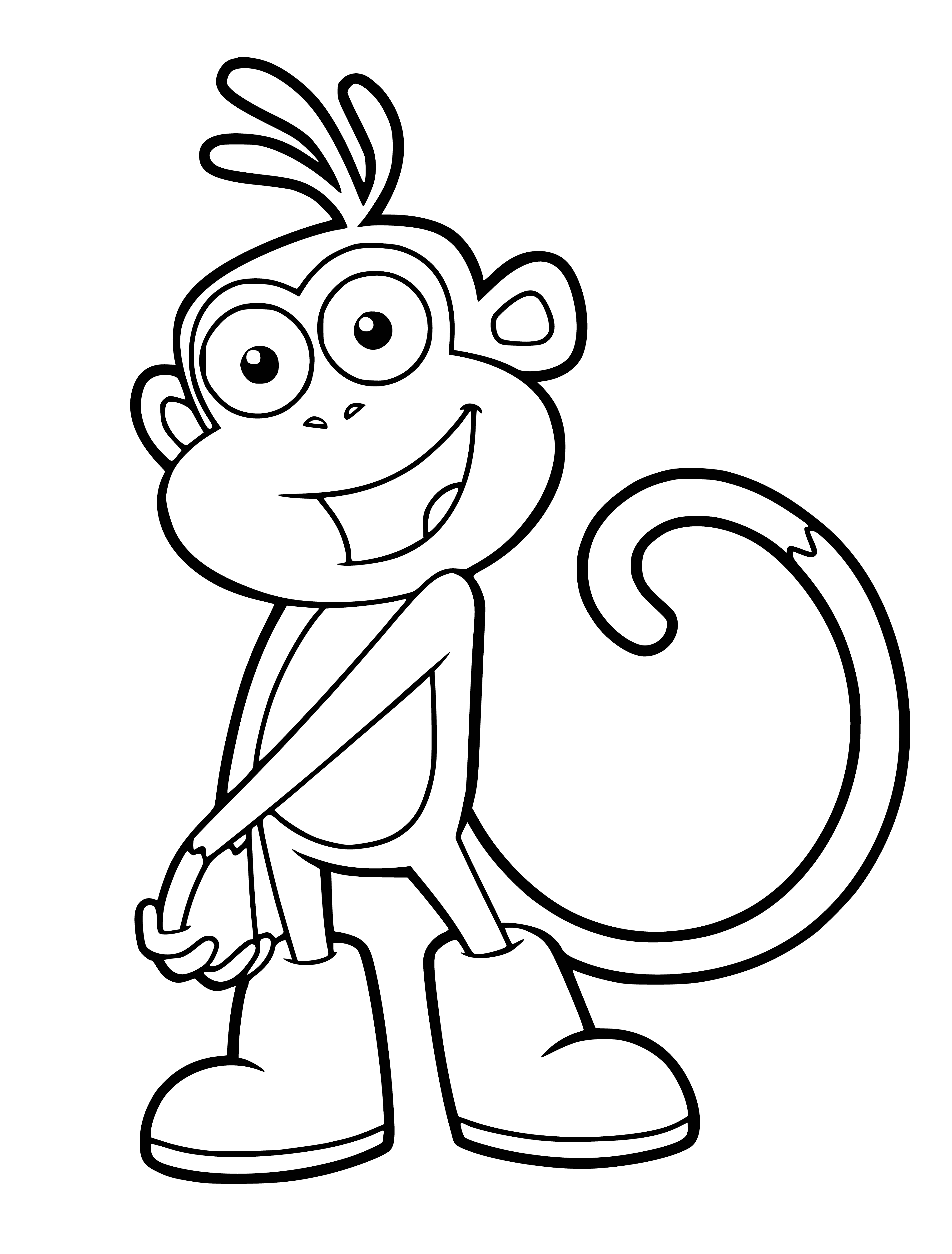 Monkey Slipper coloring page