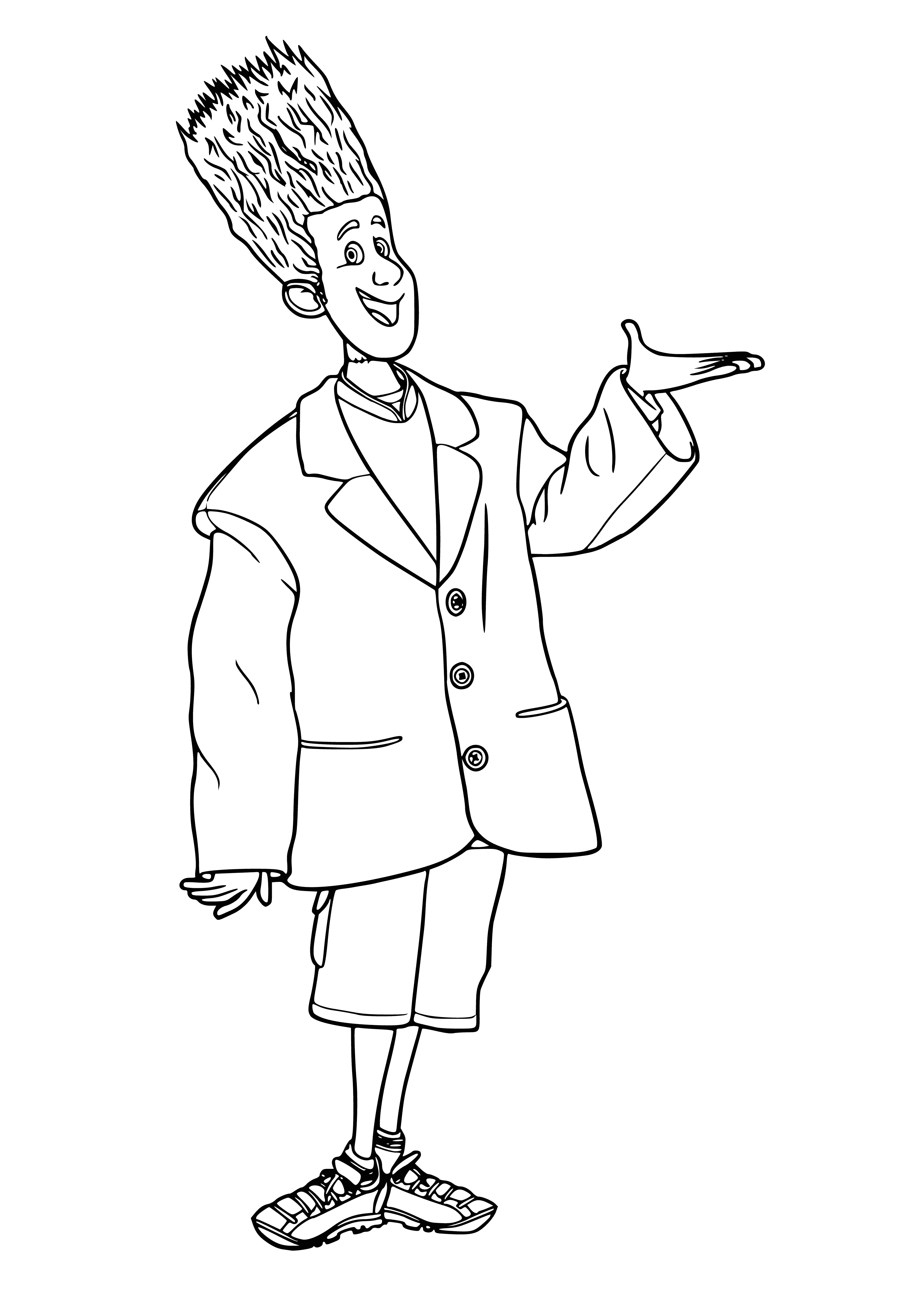 Jonathan in a monster costume coloring page
