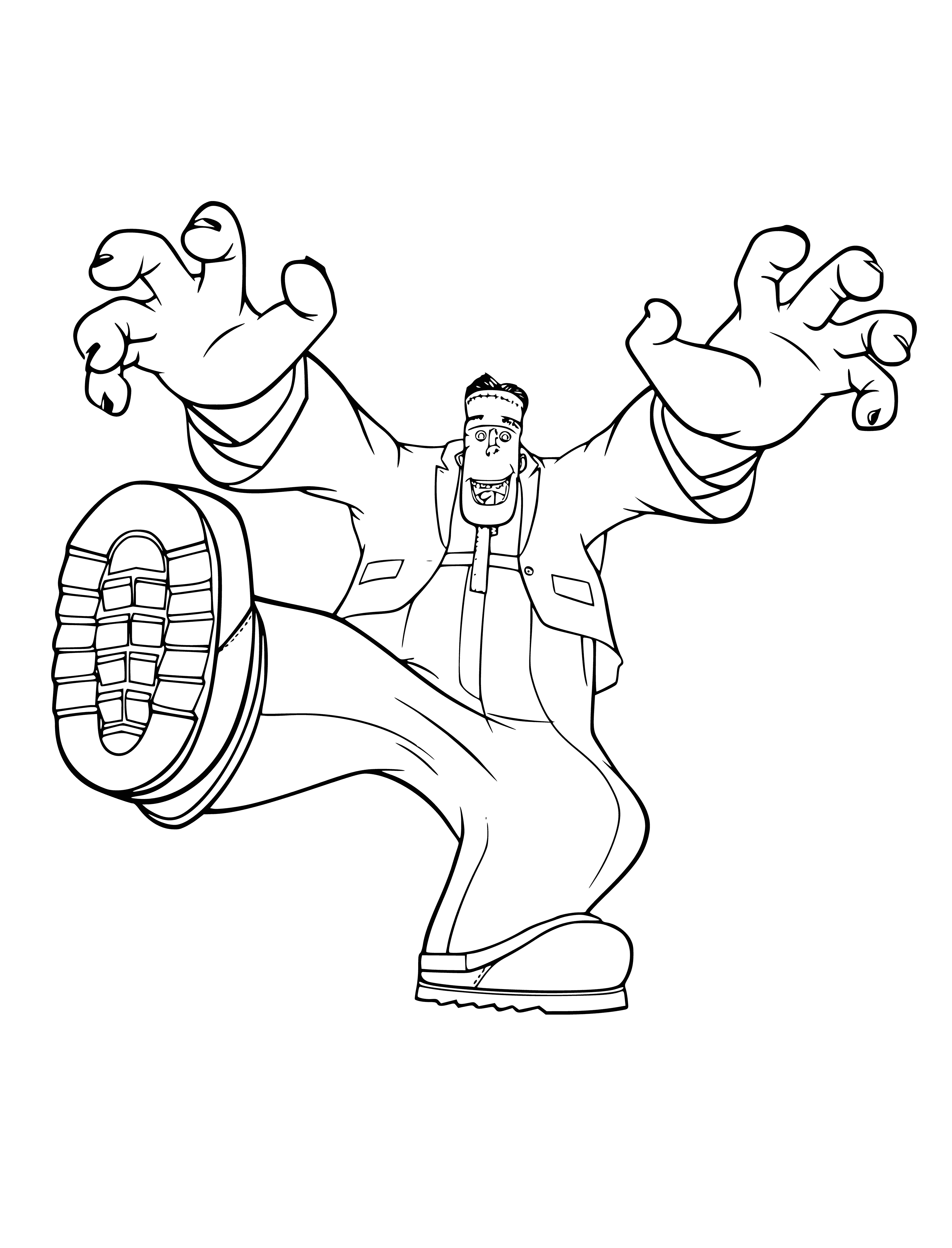 Monster frankenstein coloring page