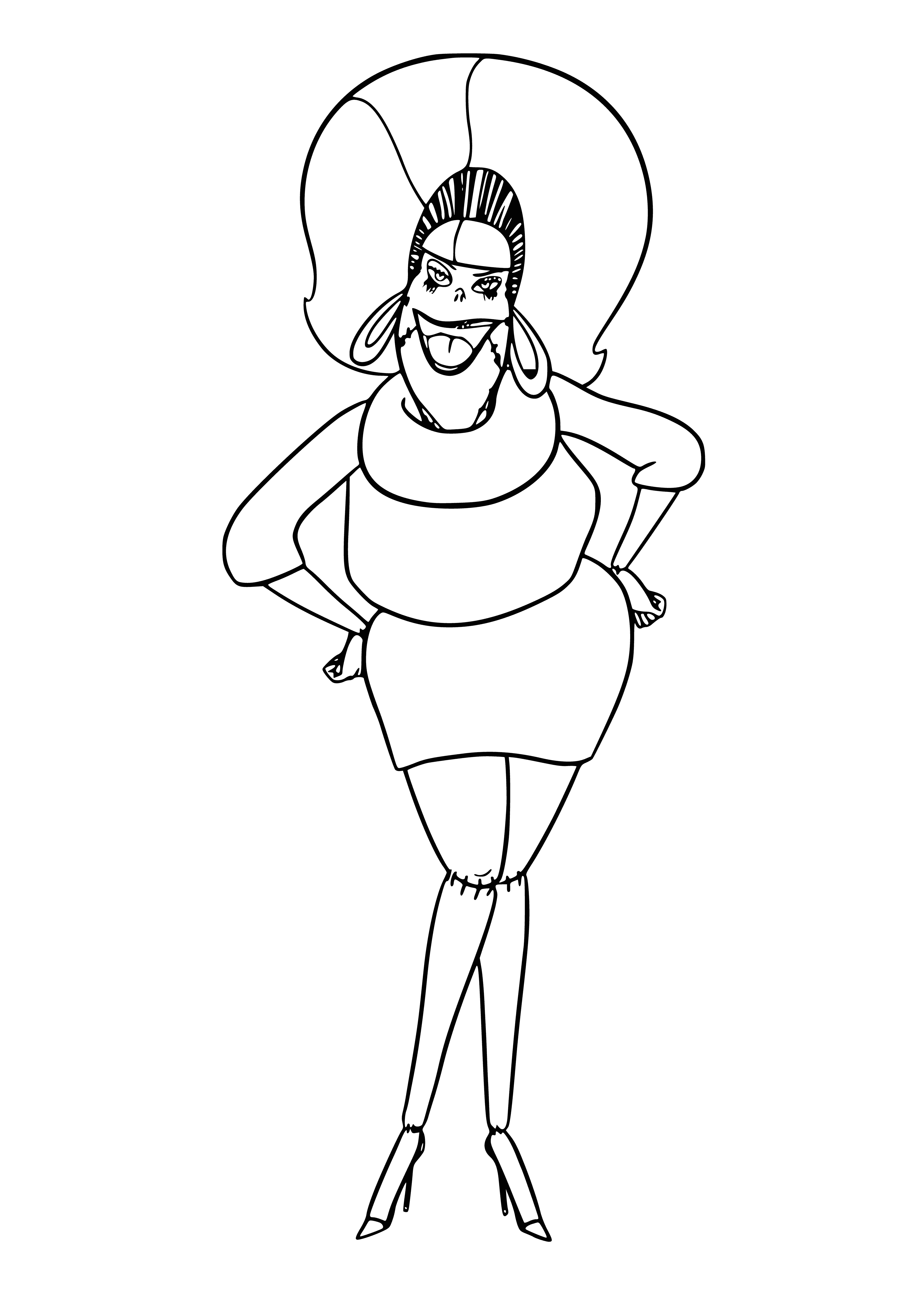 Eunice is the wife of Frankenstein coloring page