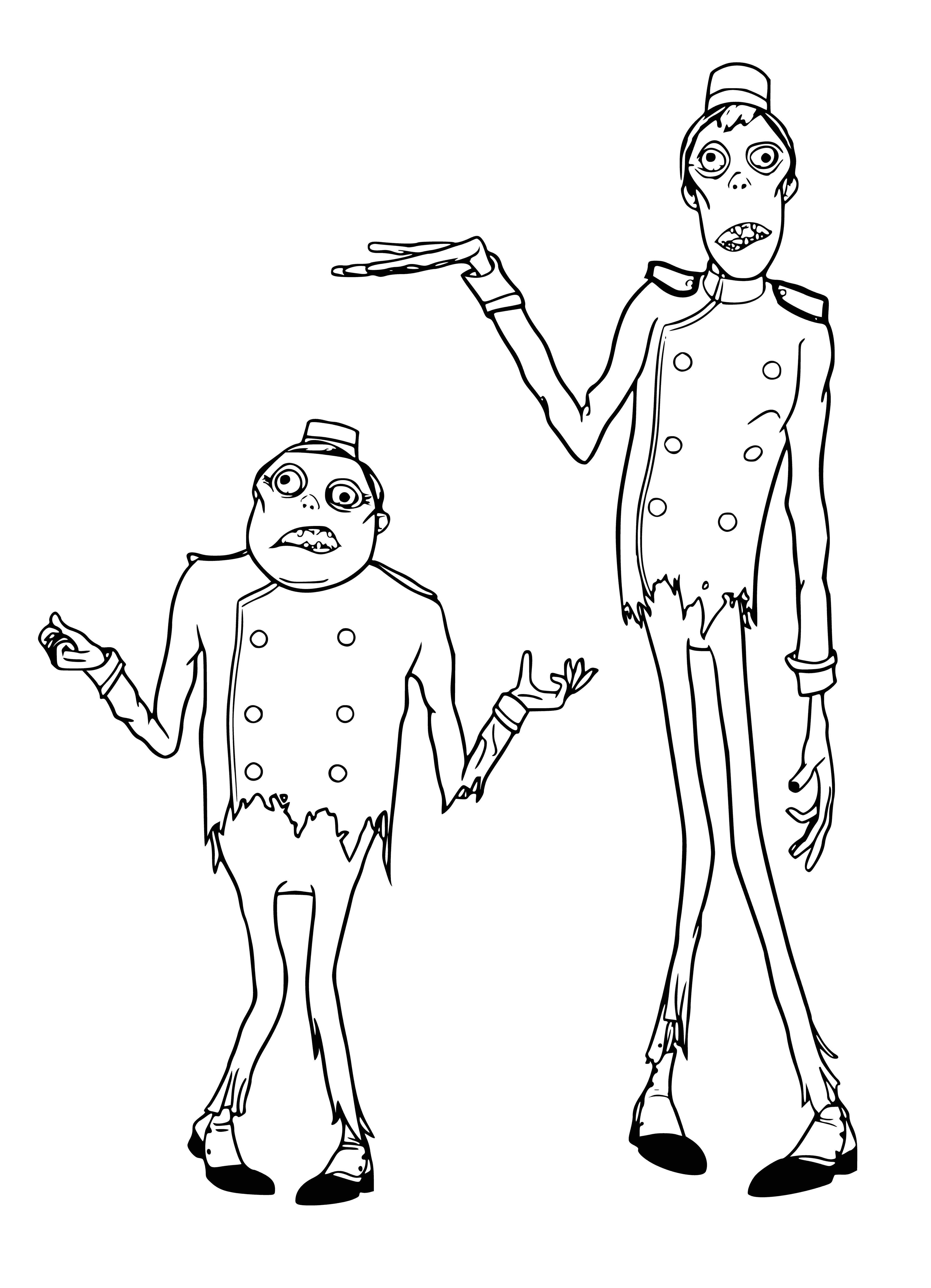 Zombie coloring page