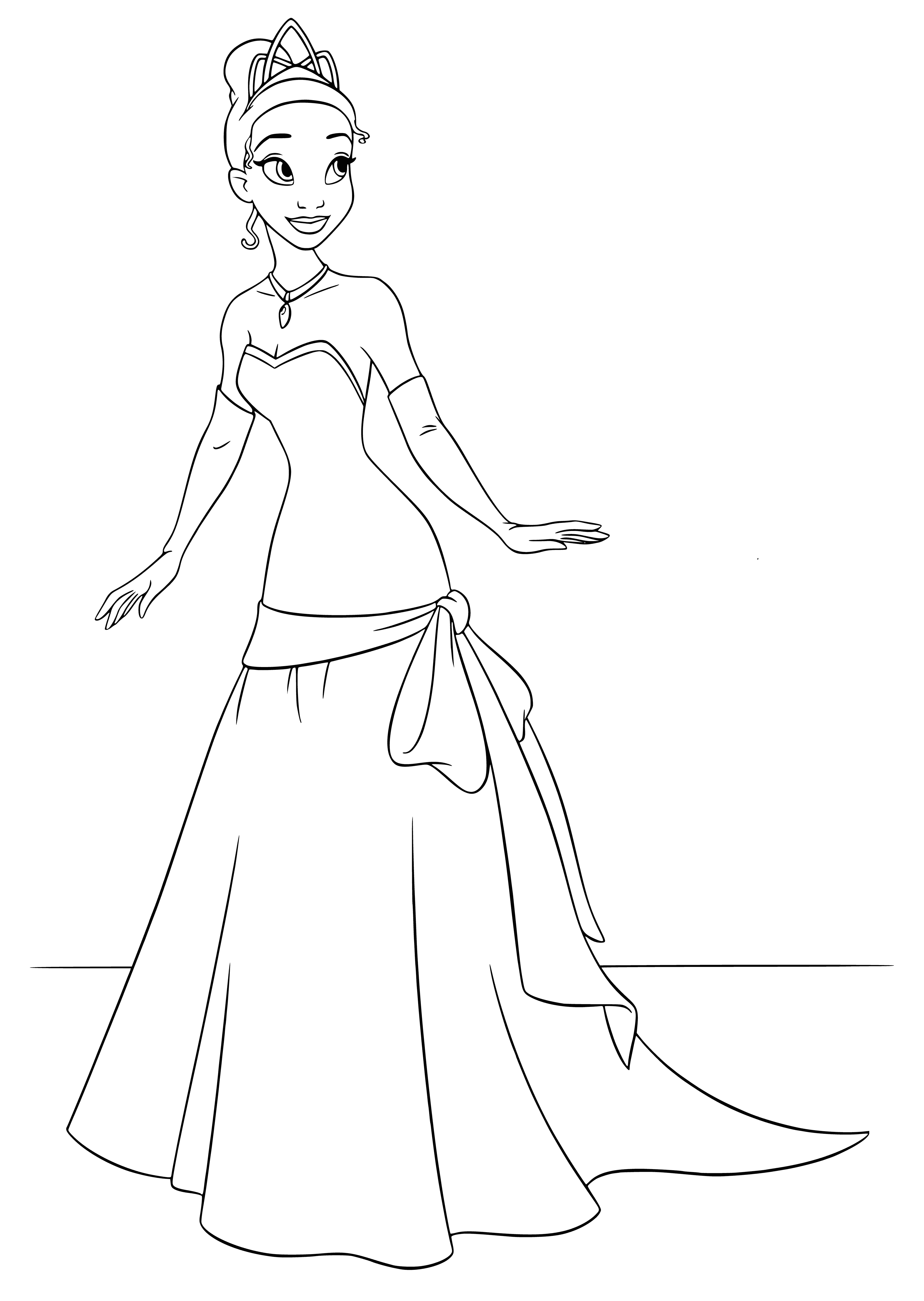 Tiana's new dress coloring page