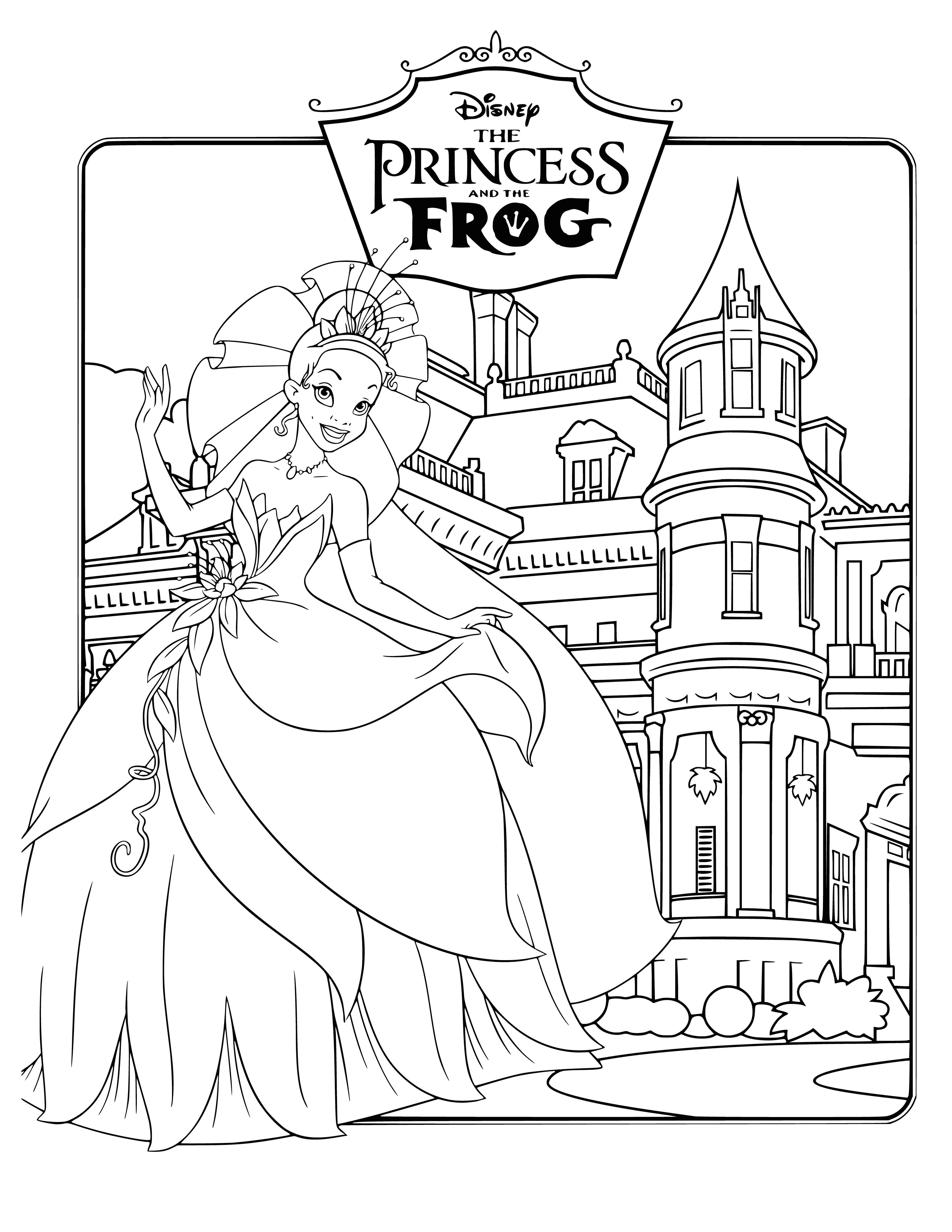 Princess Tiana coloring page