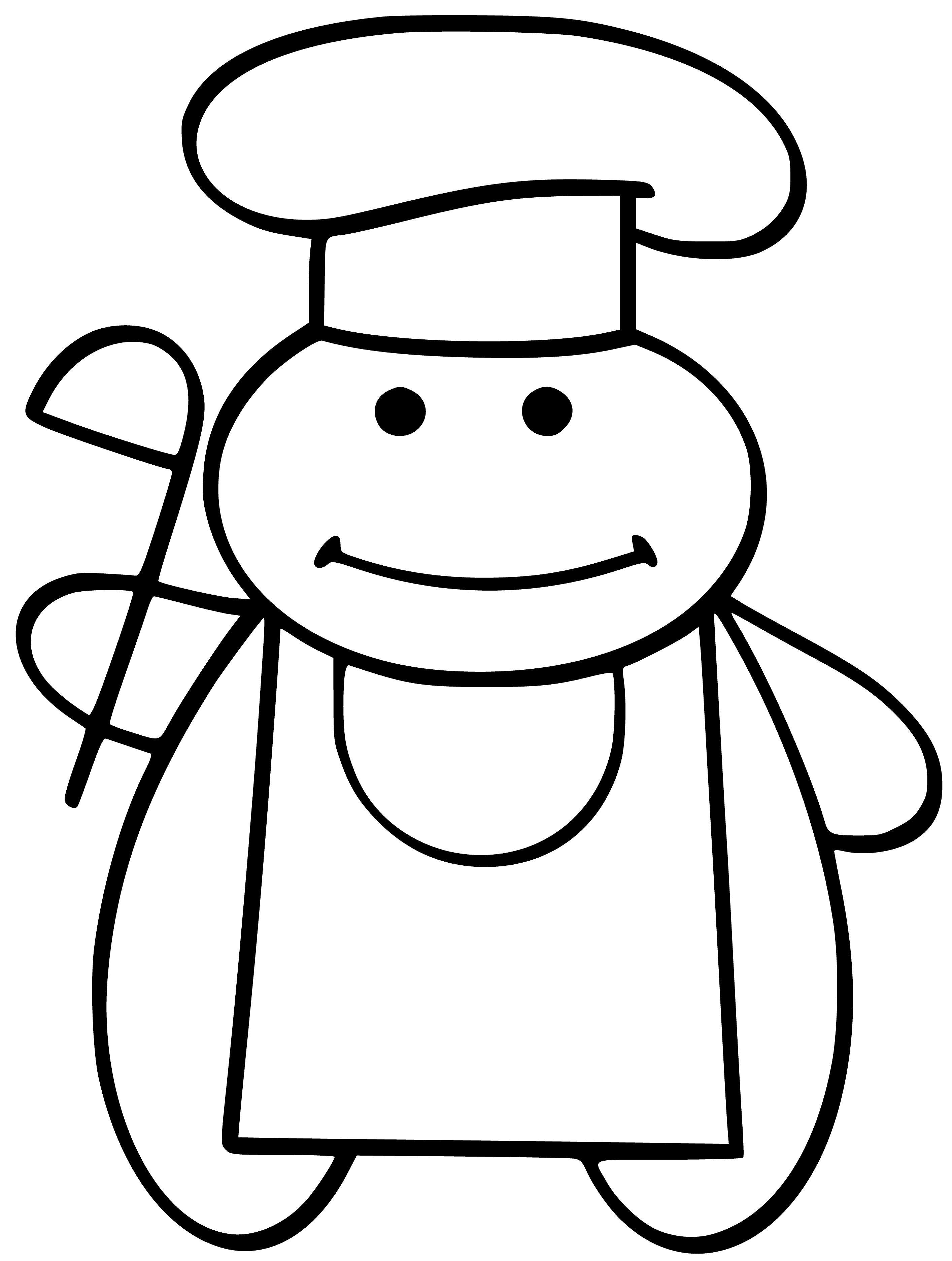 coloring page: A cook is someone who works in a kitchen and prepares meals according to a recipe. They have a passion for food and the ability to create delicious meals.