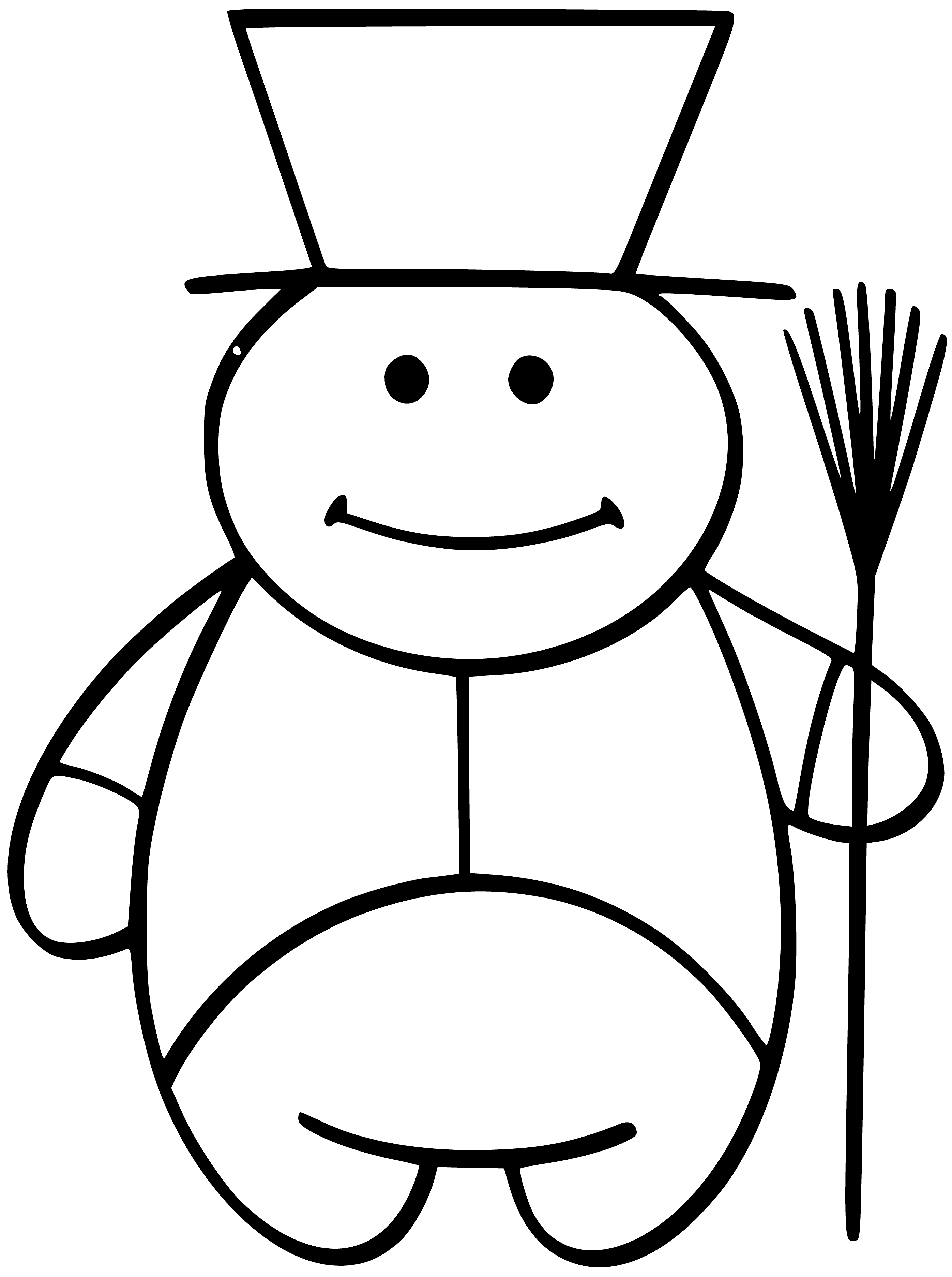Chimney sweep or janitor coloring page