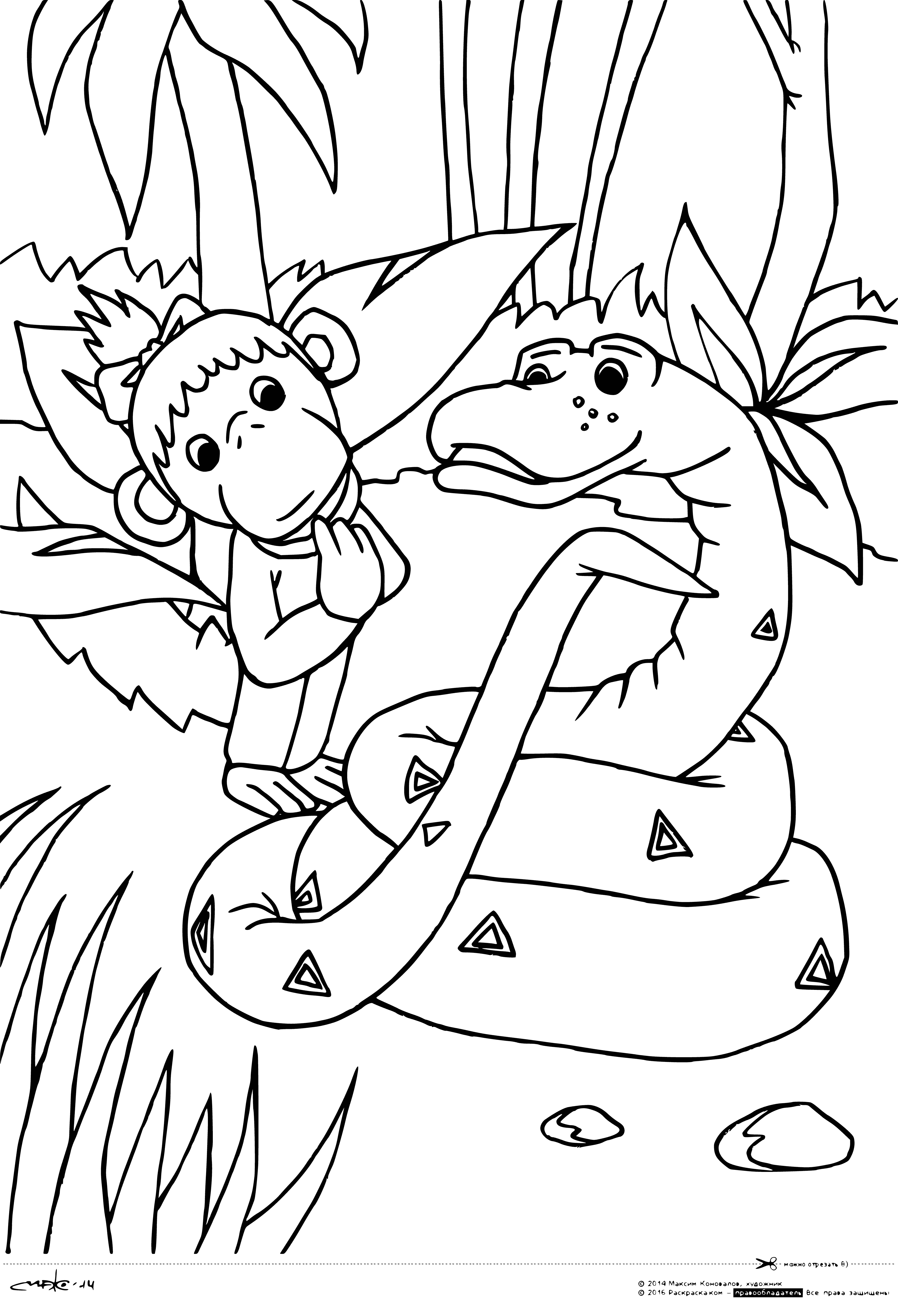 coloring page: 38 parrots on a branch - 20 green, 18 yellow, all with a red beak.