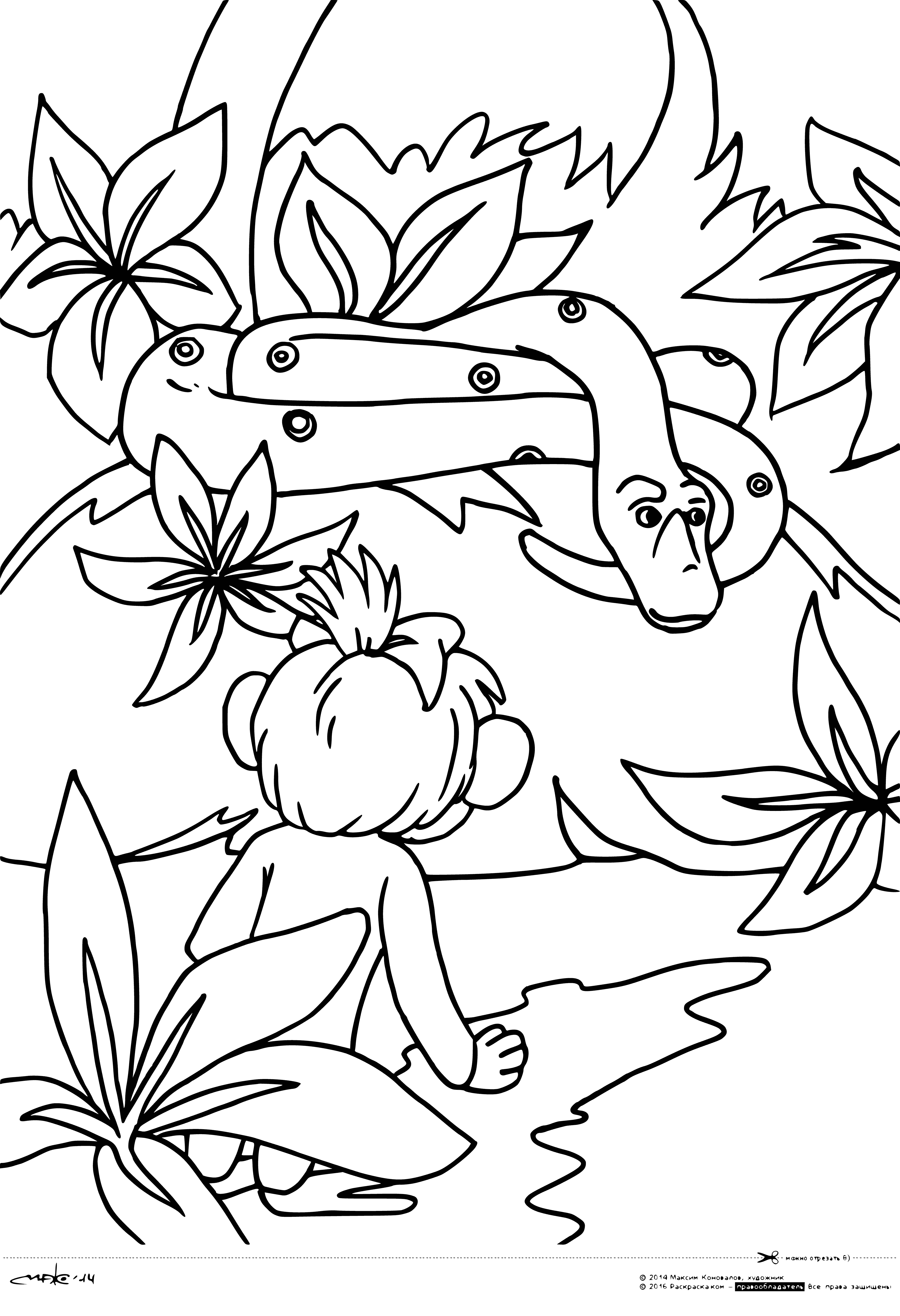coloring page: 38 parrots in coloring page - different colors & patterns, some sticking to branches, others flying.