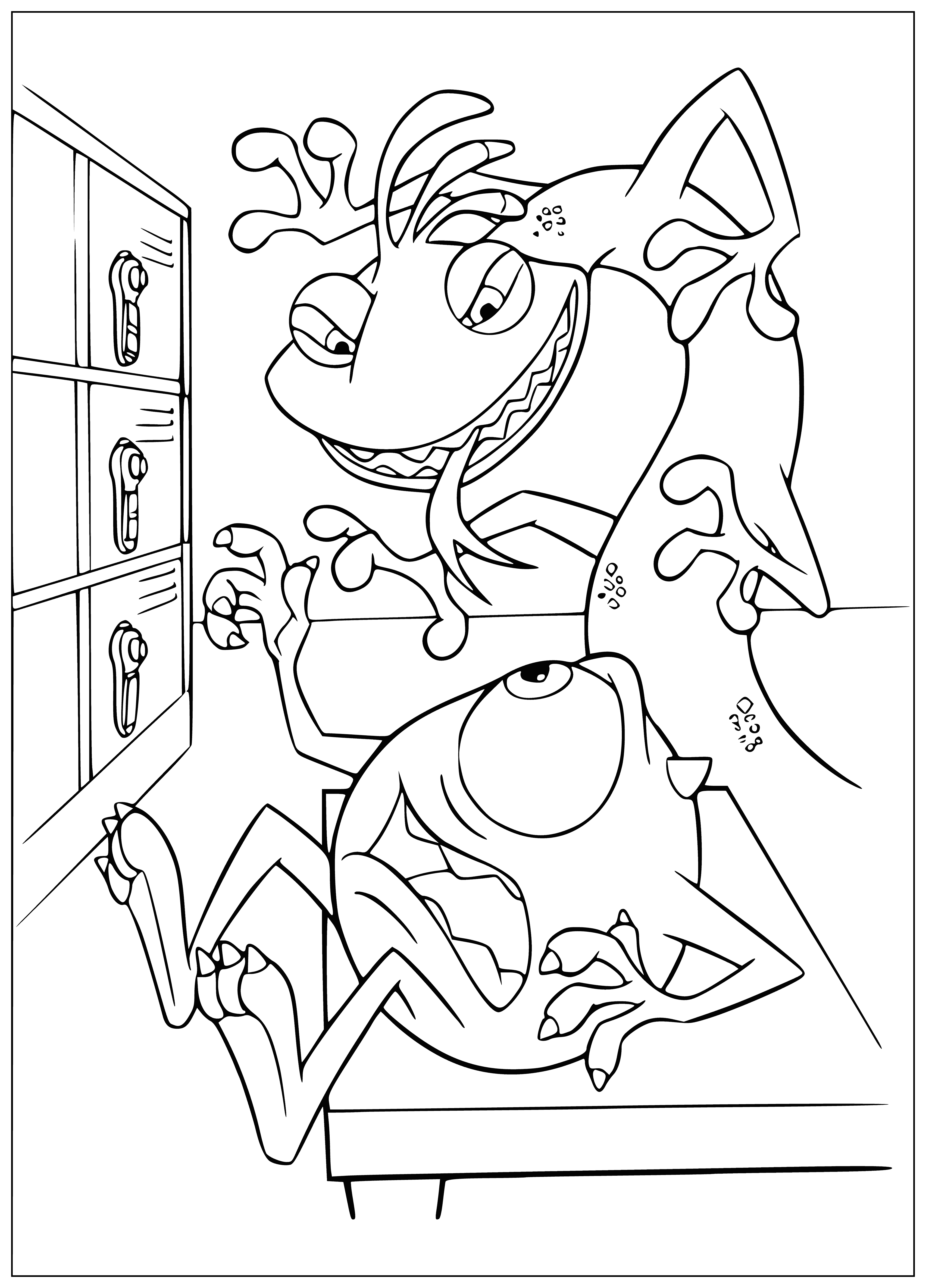 Randall and Mike coloring page