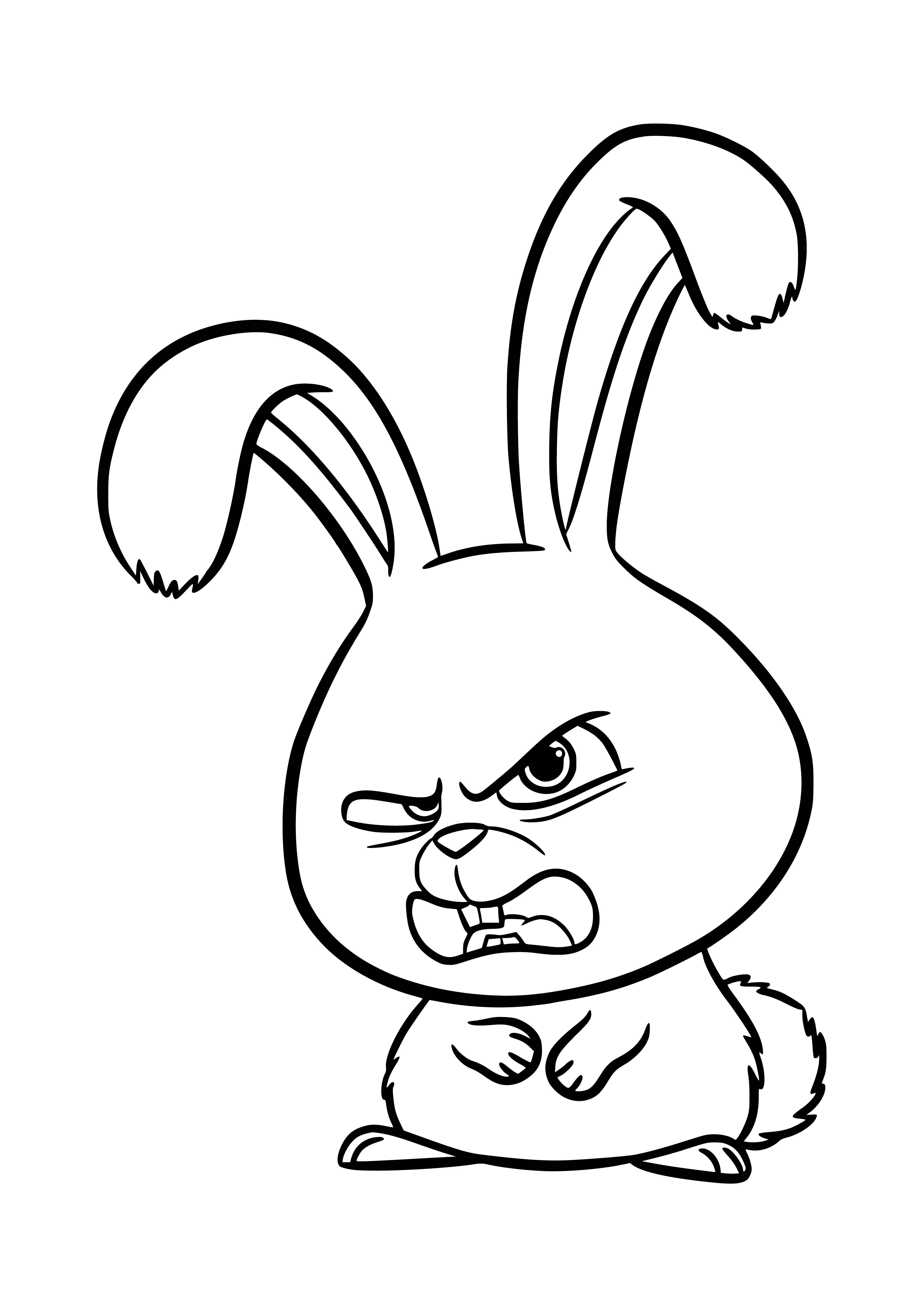 coloring page: Snowball is a white rabbit with blue eyes & leader of the Beast underground. #AdventureTime