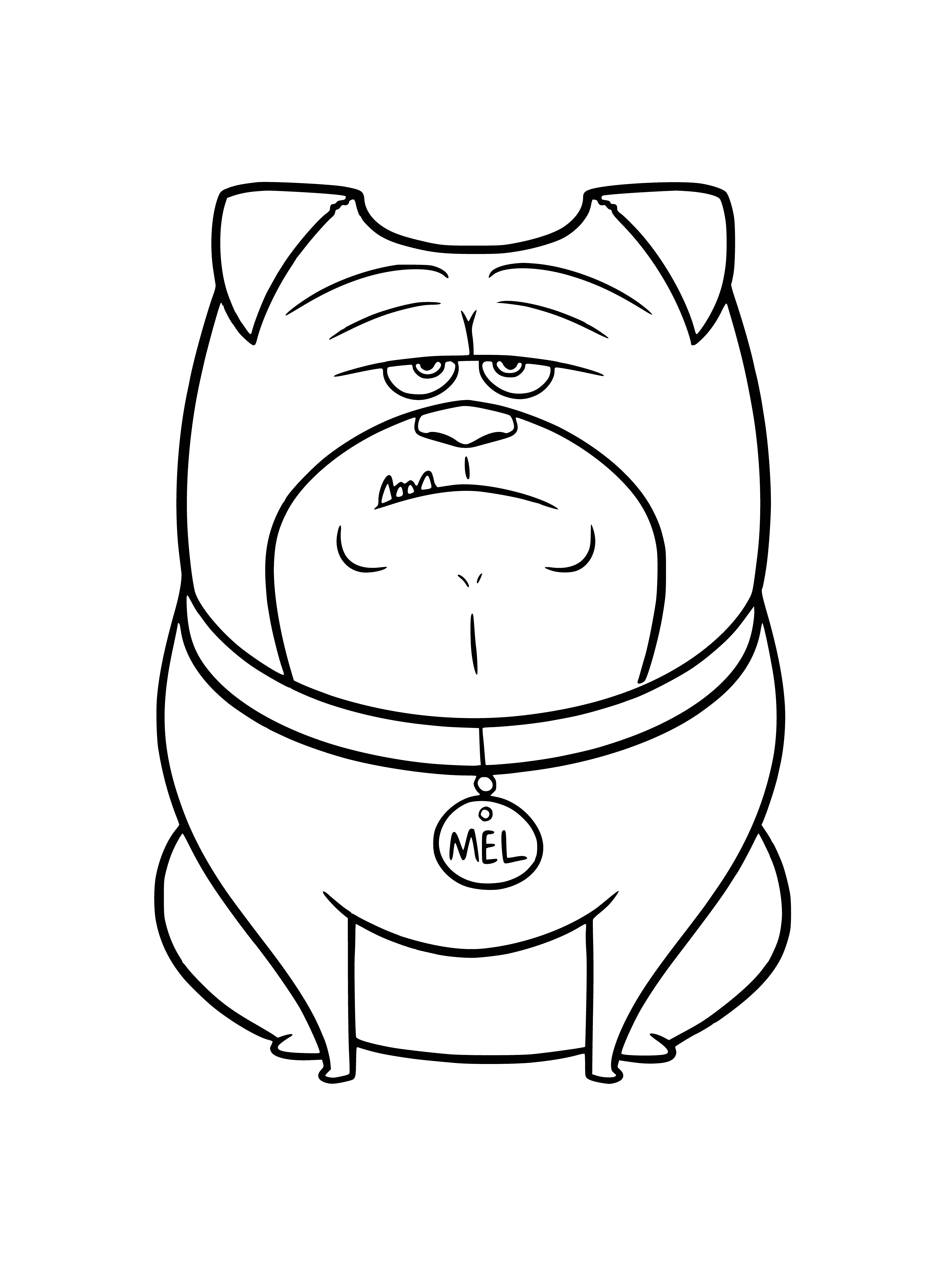 Mops Mel coloring page