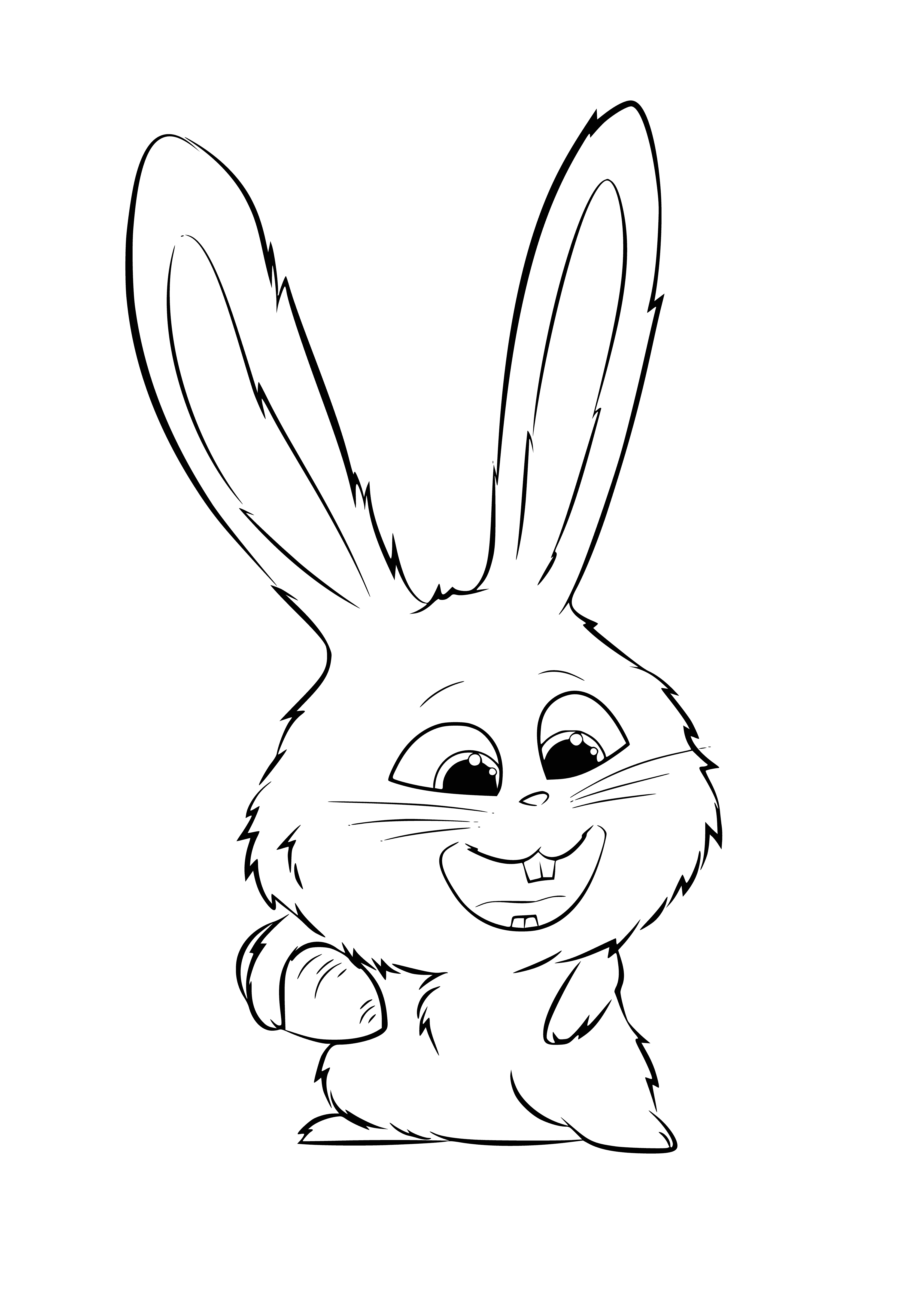 coloring page: Rabbit Snowball is a tough-yet-soft leader of an animal gang & best friends with Max, the dog. Enjoys their time together.