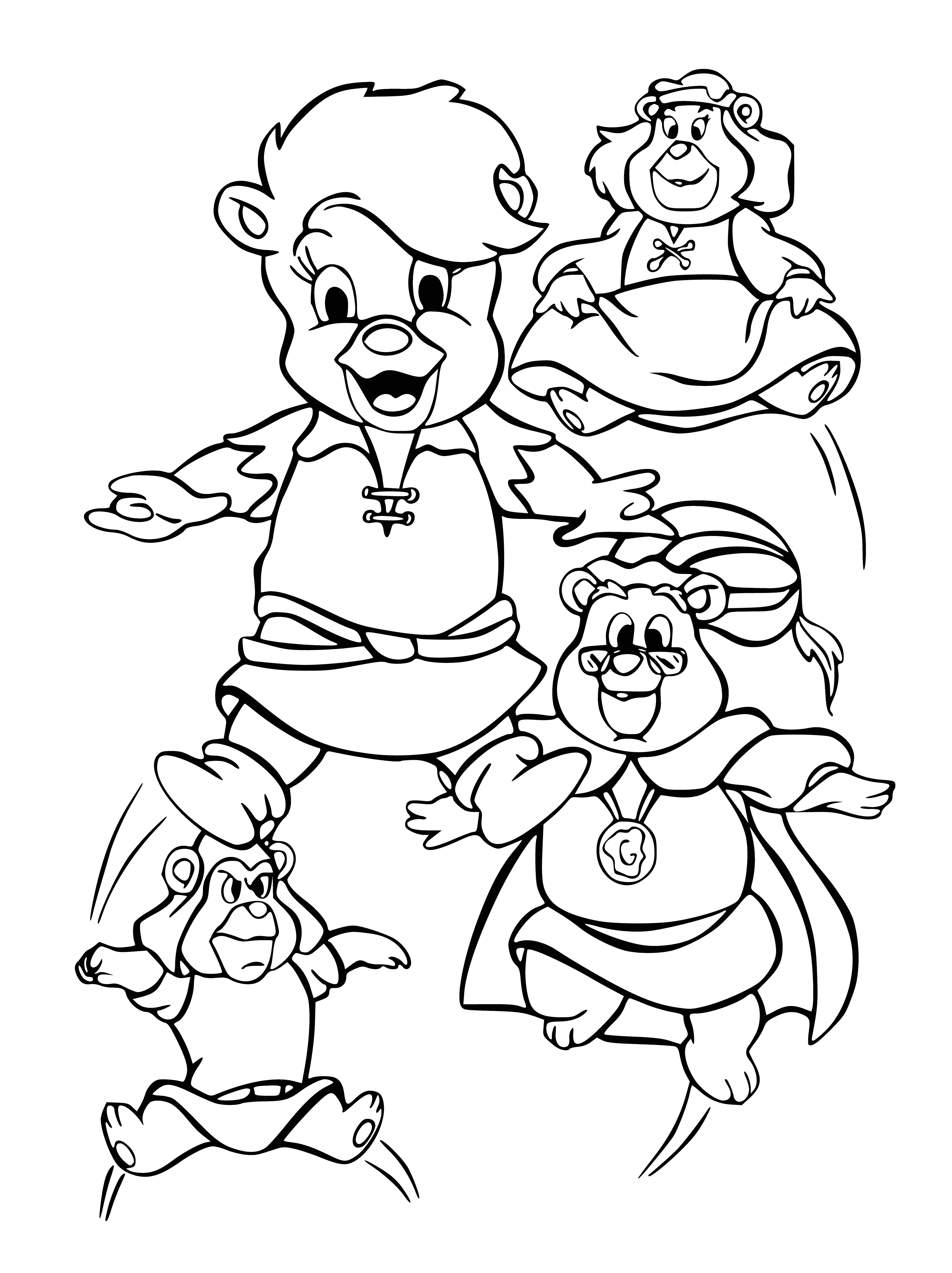 Jumping bears coloring page