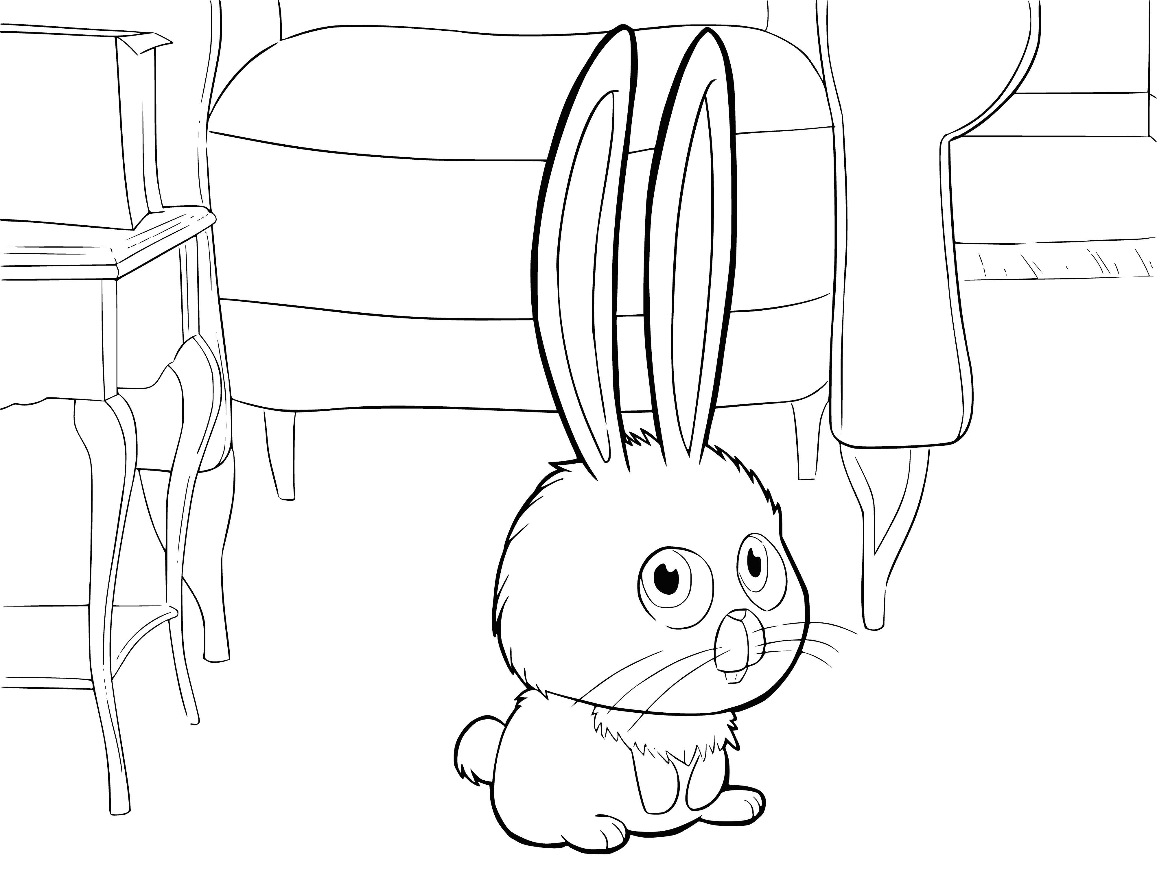 Rabbit Snowball coloring page