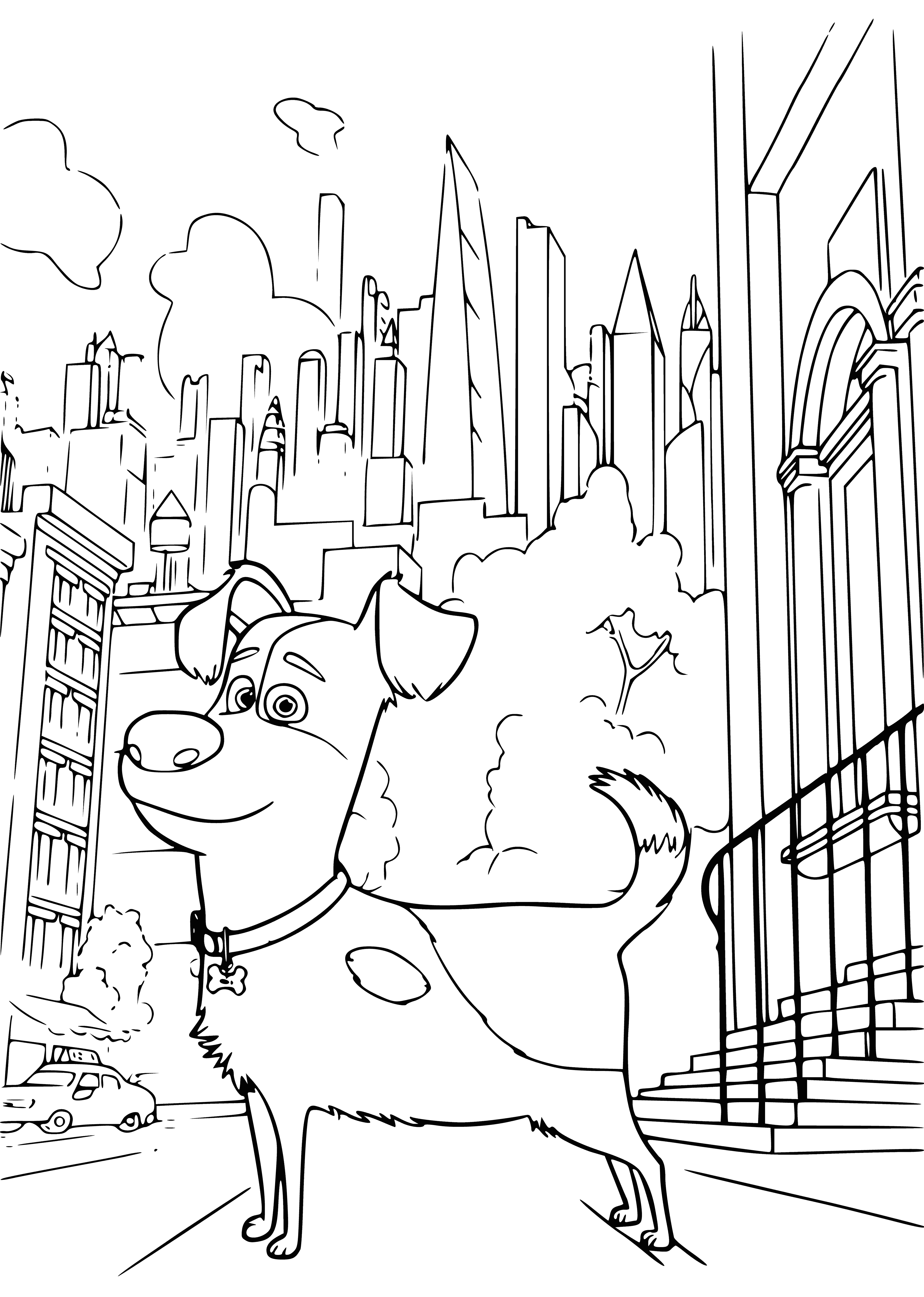Max on the street coloring page