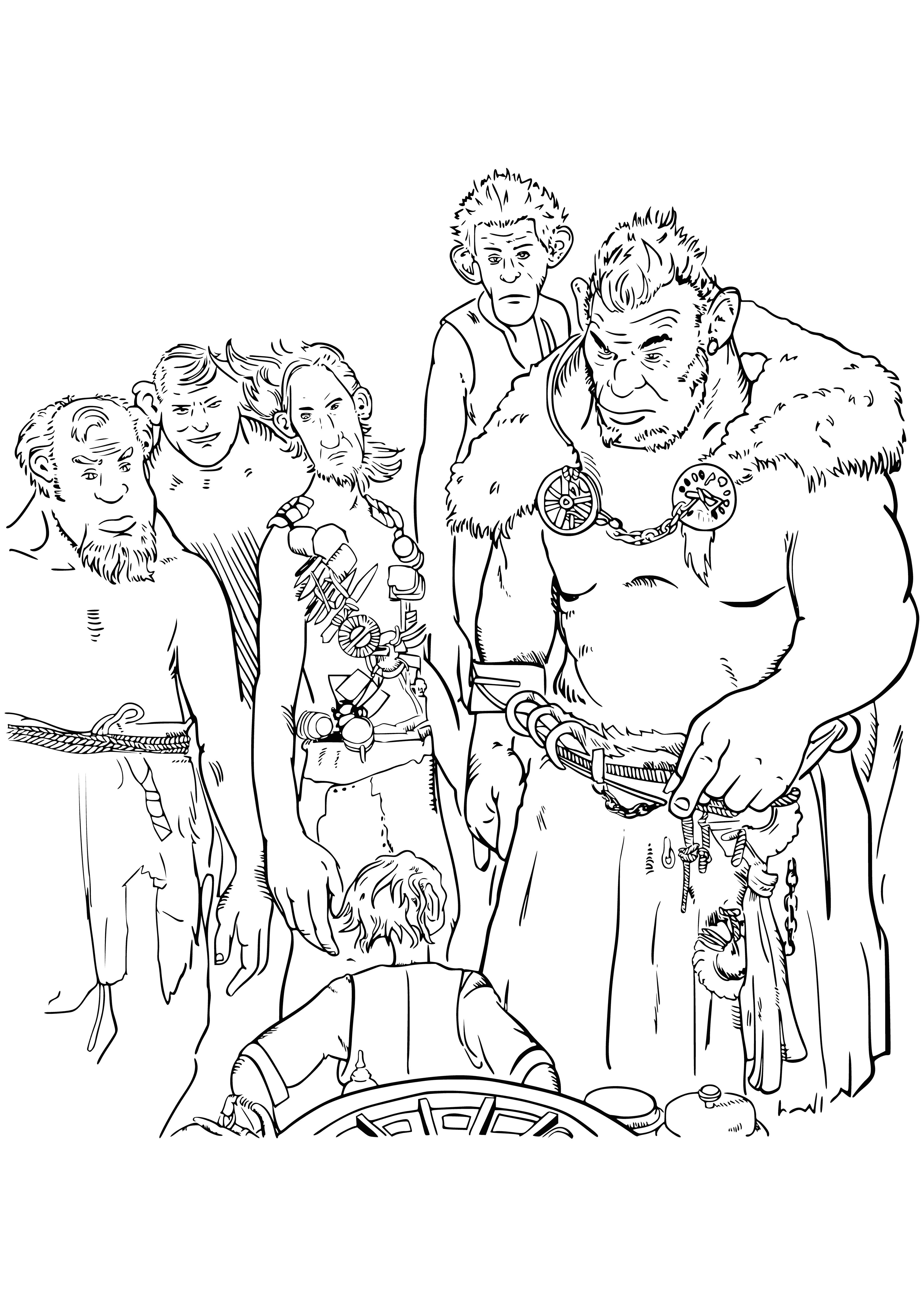 BDV and the evil cannibal giants coloring page