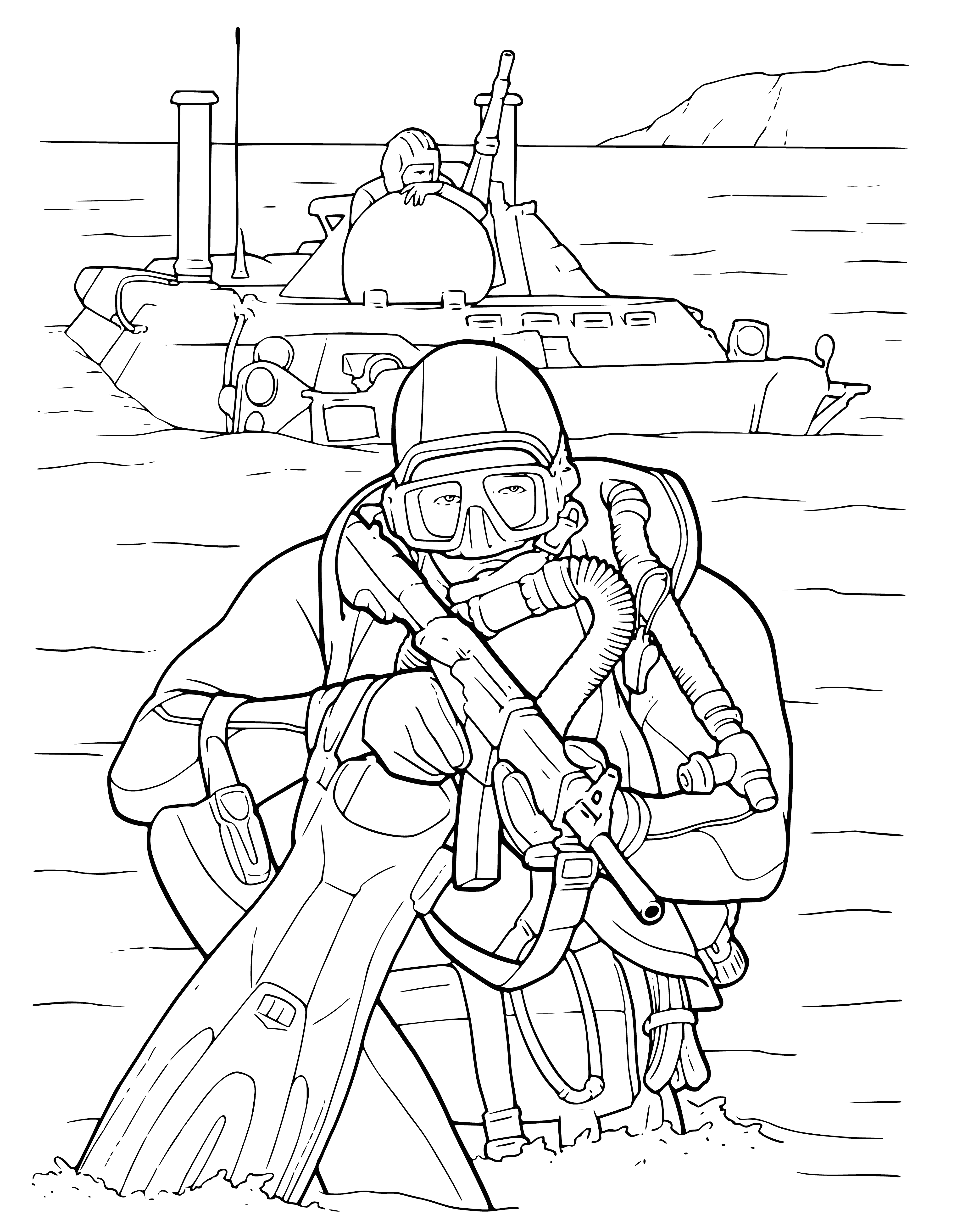 Marine Corps soldiers coloring page