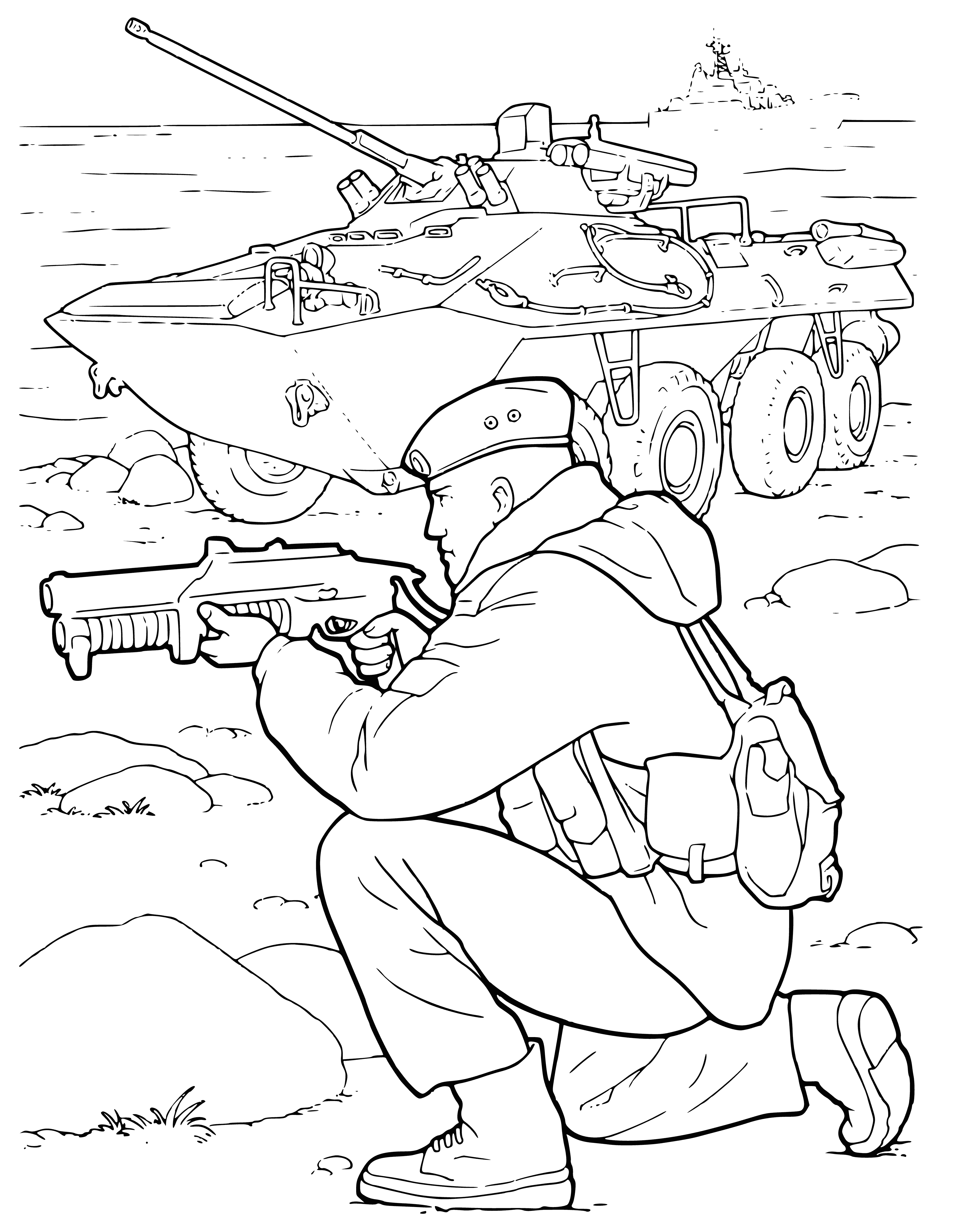 Marine corps soldier coloring page