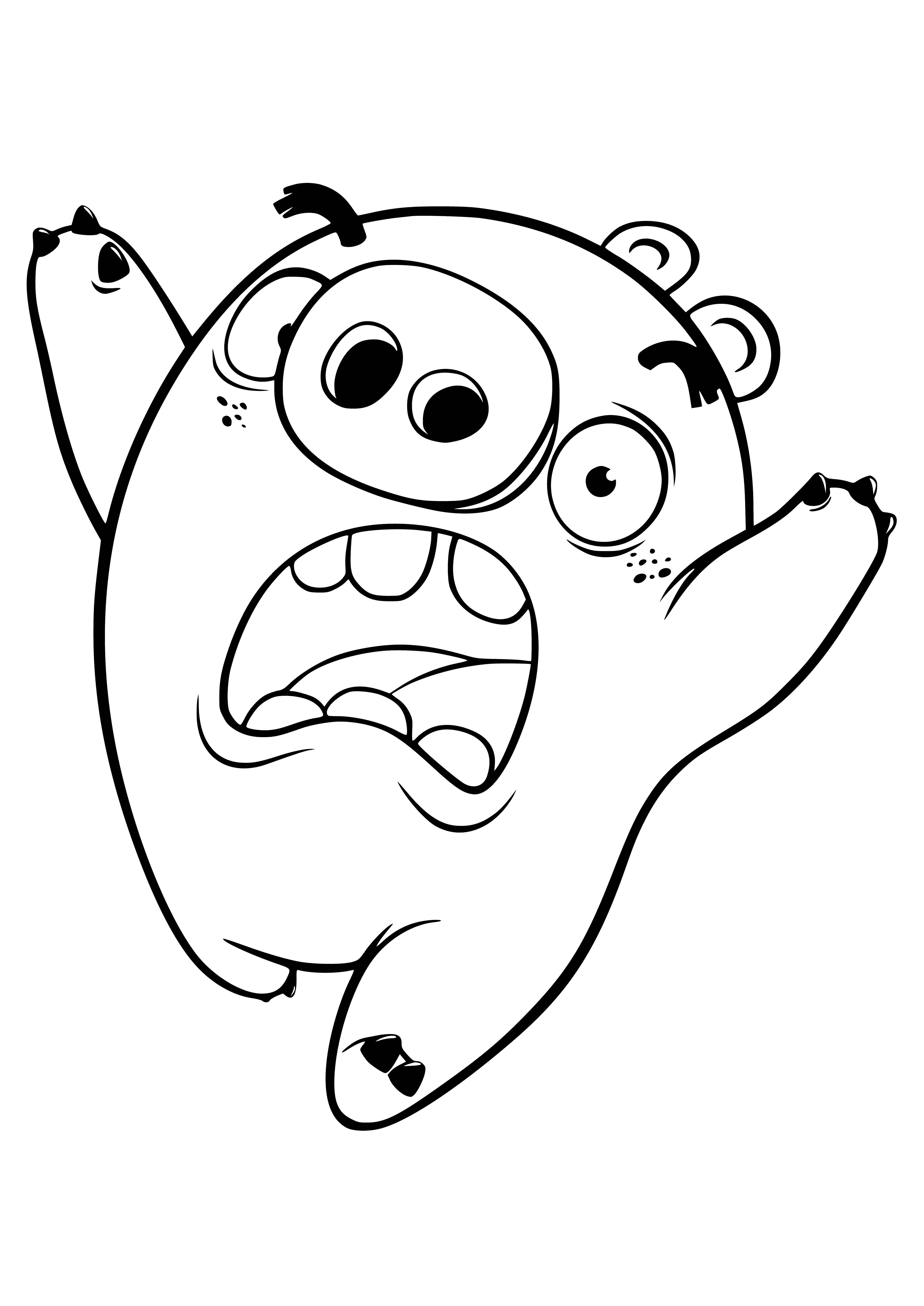 Pig Ross scared coloring page