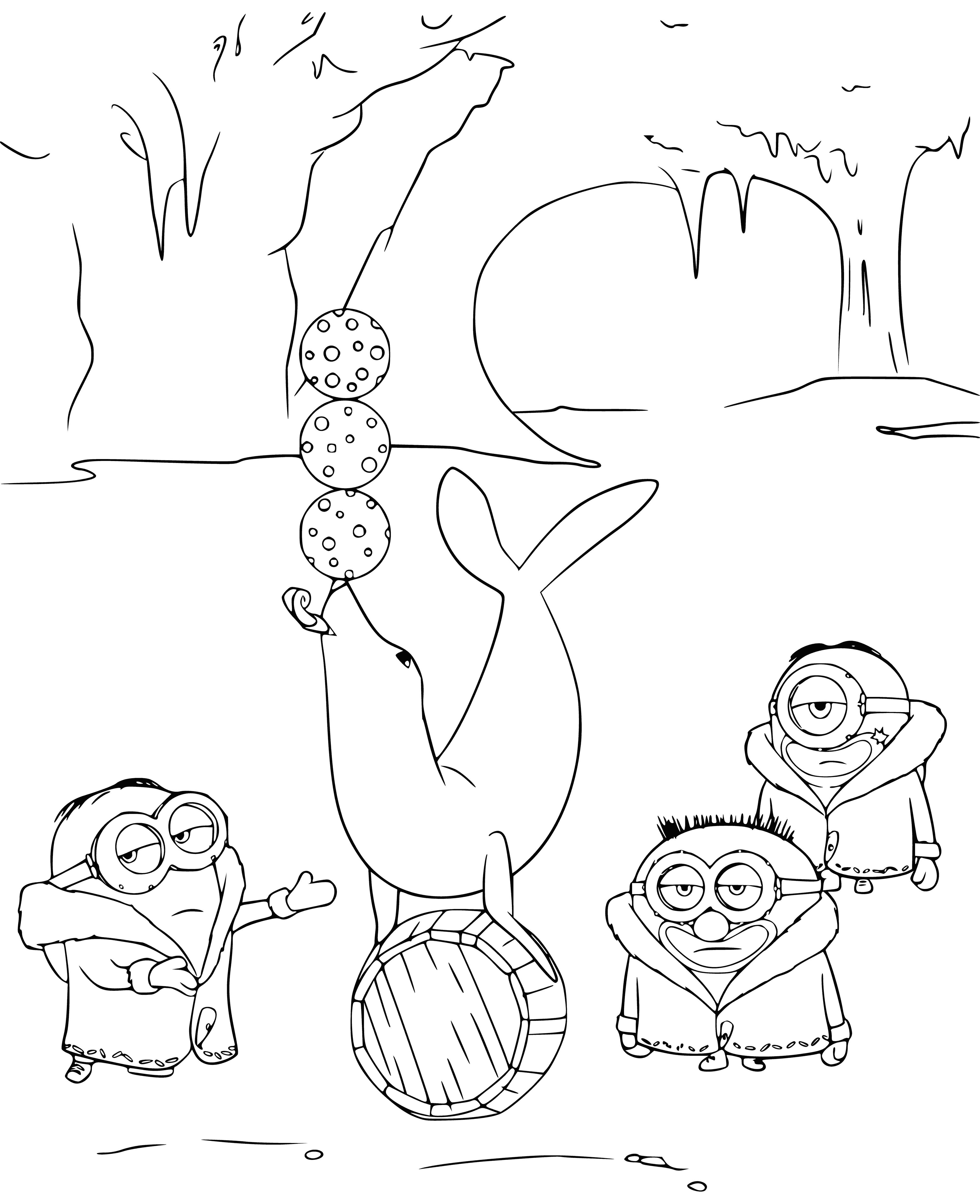 Minions at the North Pole coloring page