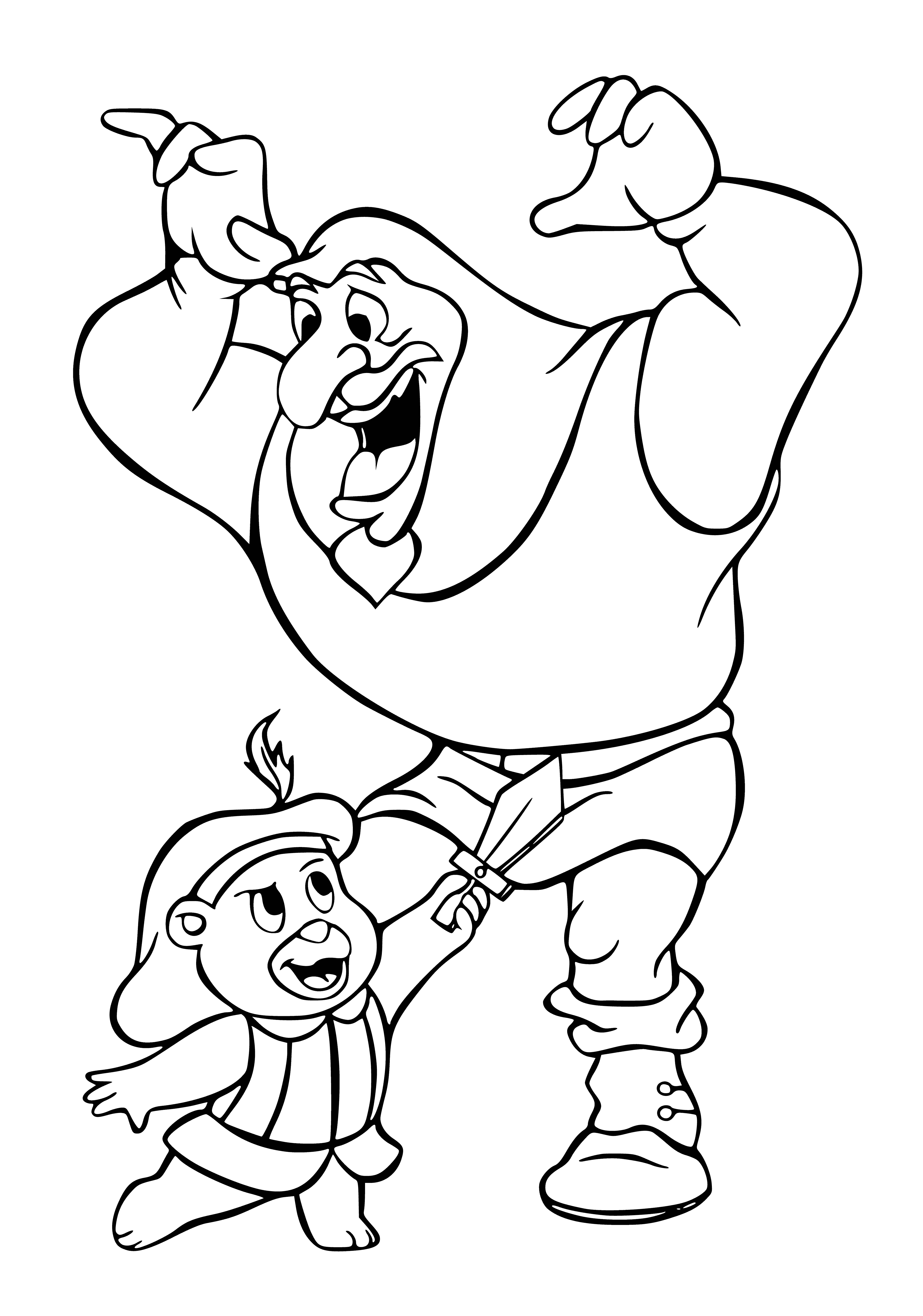 coloring page: The Gummi Bears are a friendly group of small bears who live in the forest and enjoy honey.