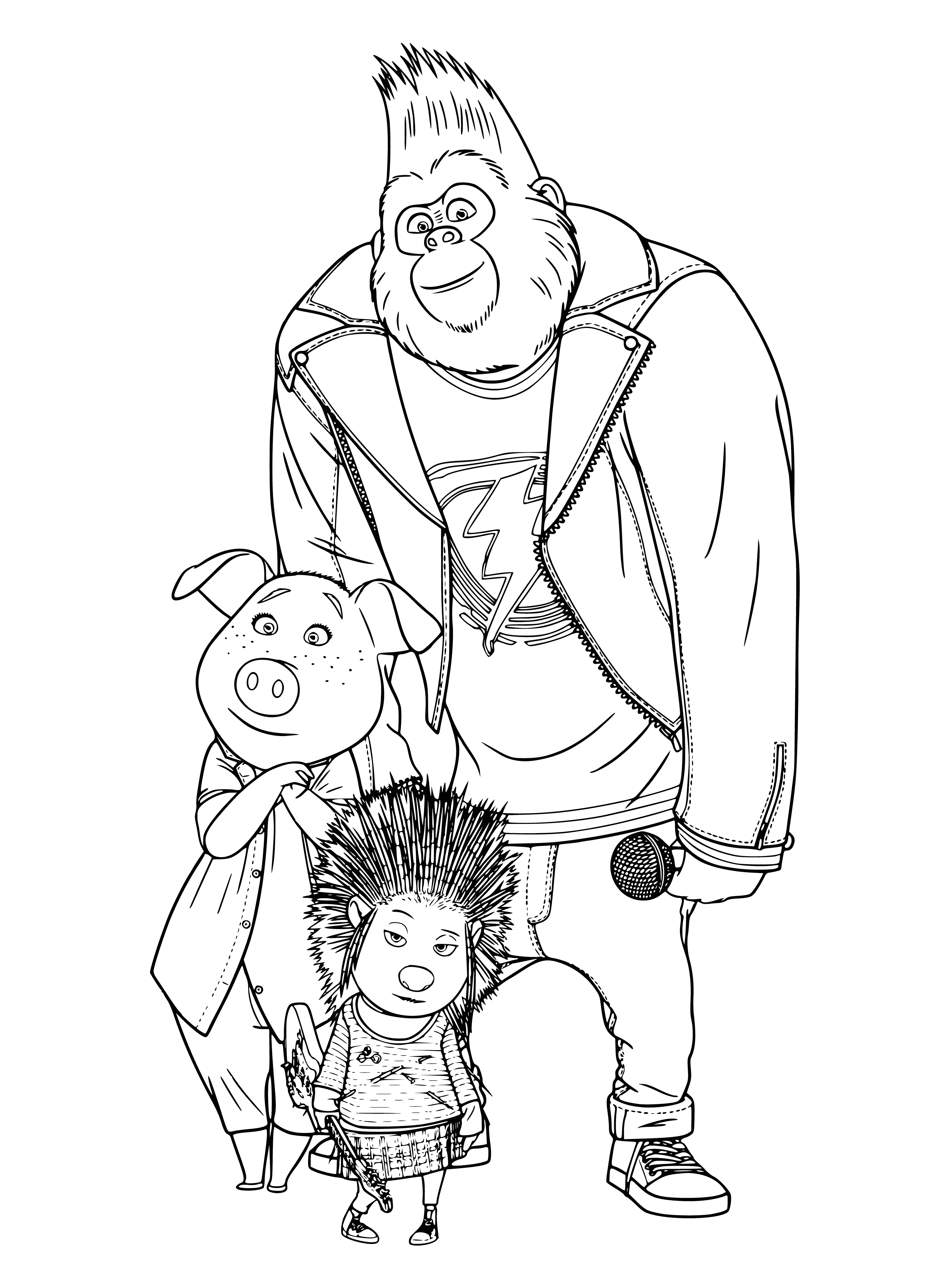 Rosita, Ash and Johnny coloring page