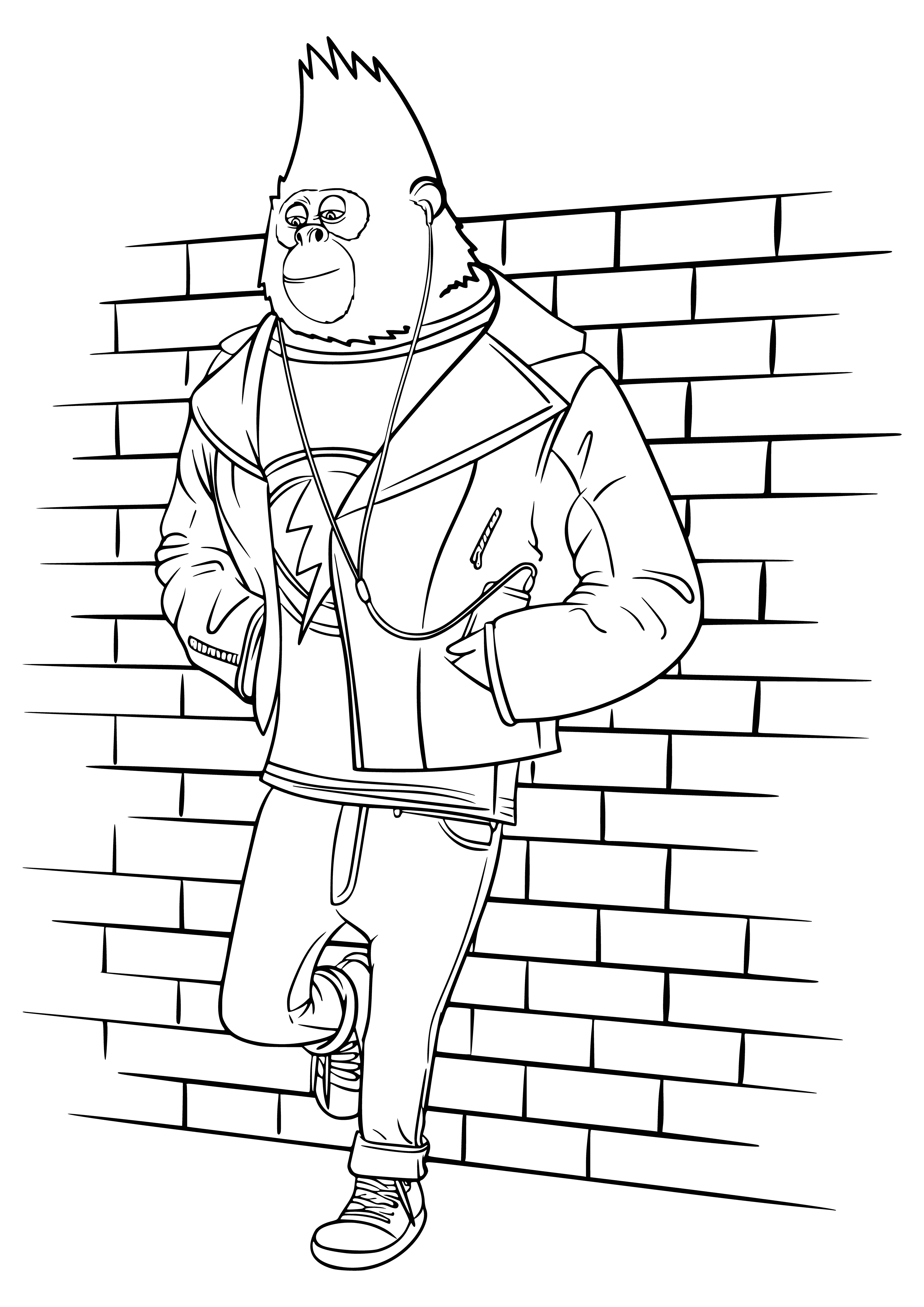 Gorilla Johnny coloring page