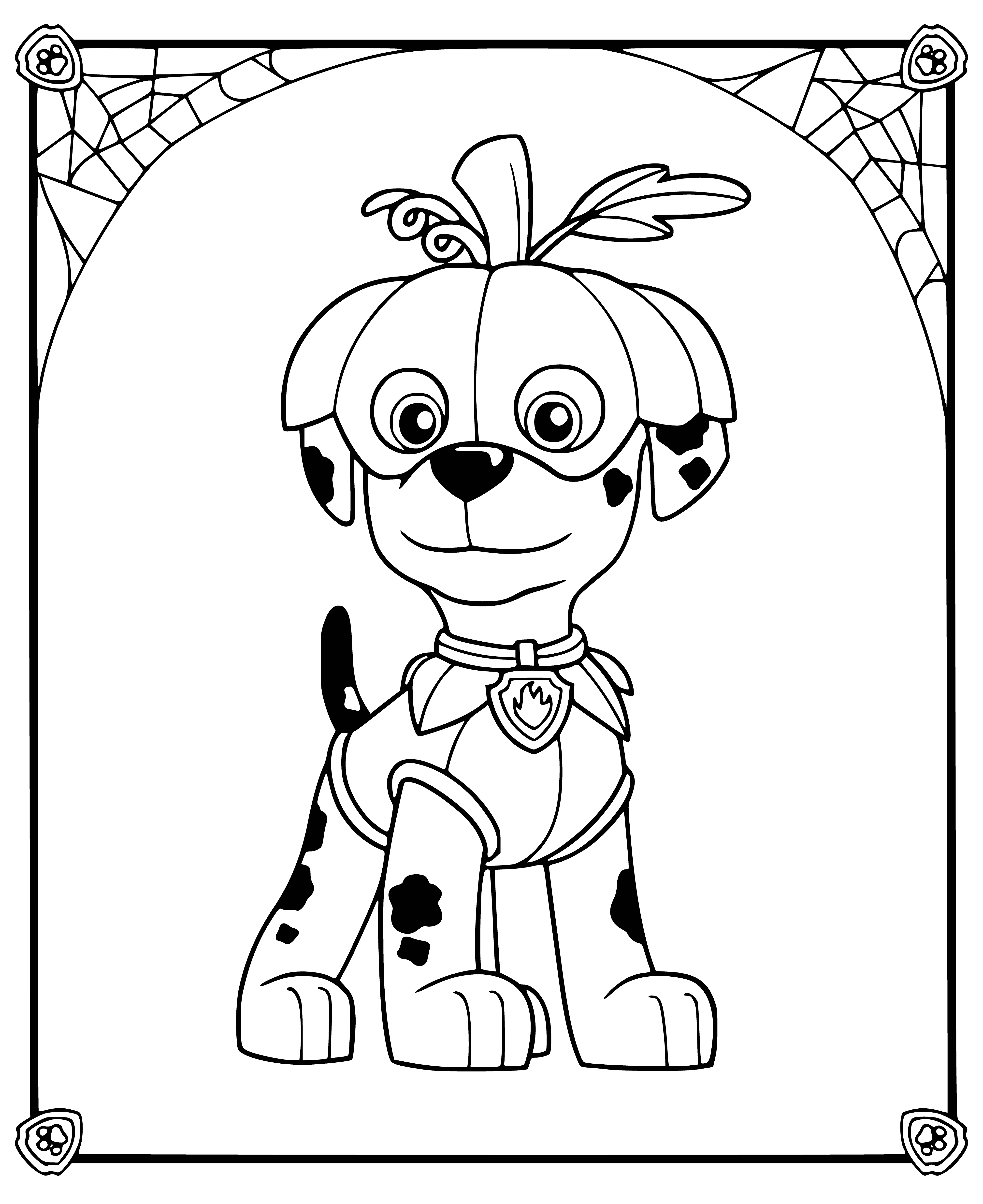 Marshal in the form of a pumpkin coloring page