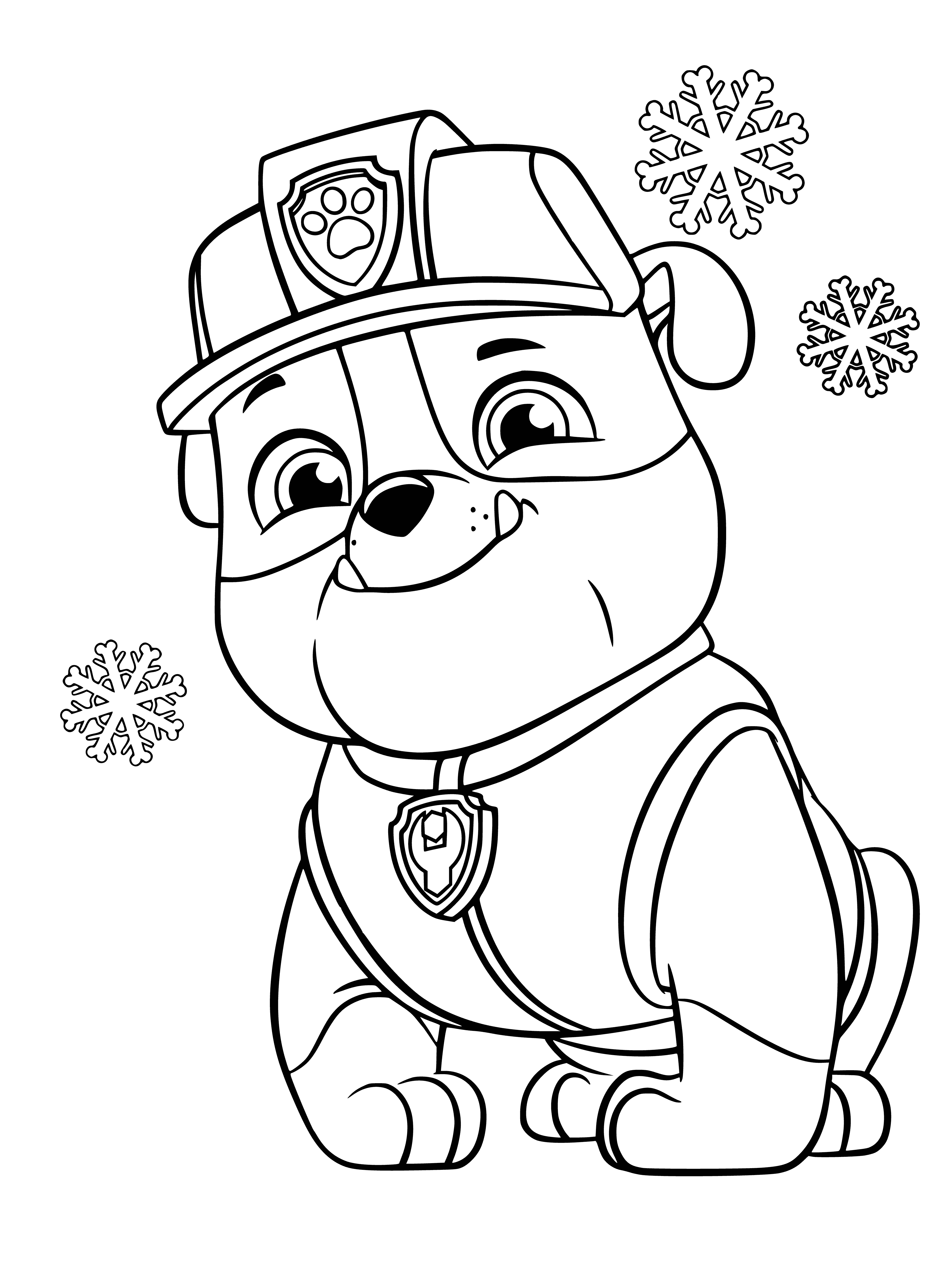 coloring page: Kids can have fun with PAW Patrol - Fortress: fort, slide, climbing wall, & ball pit!