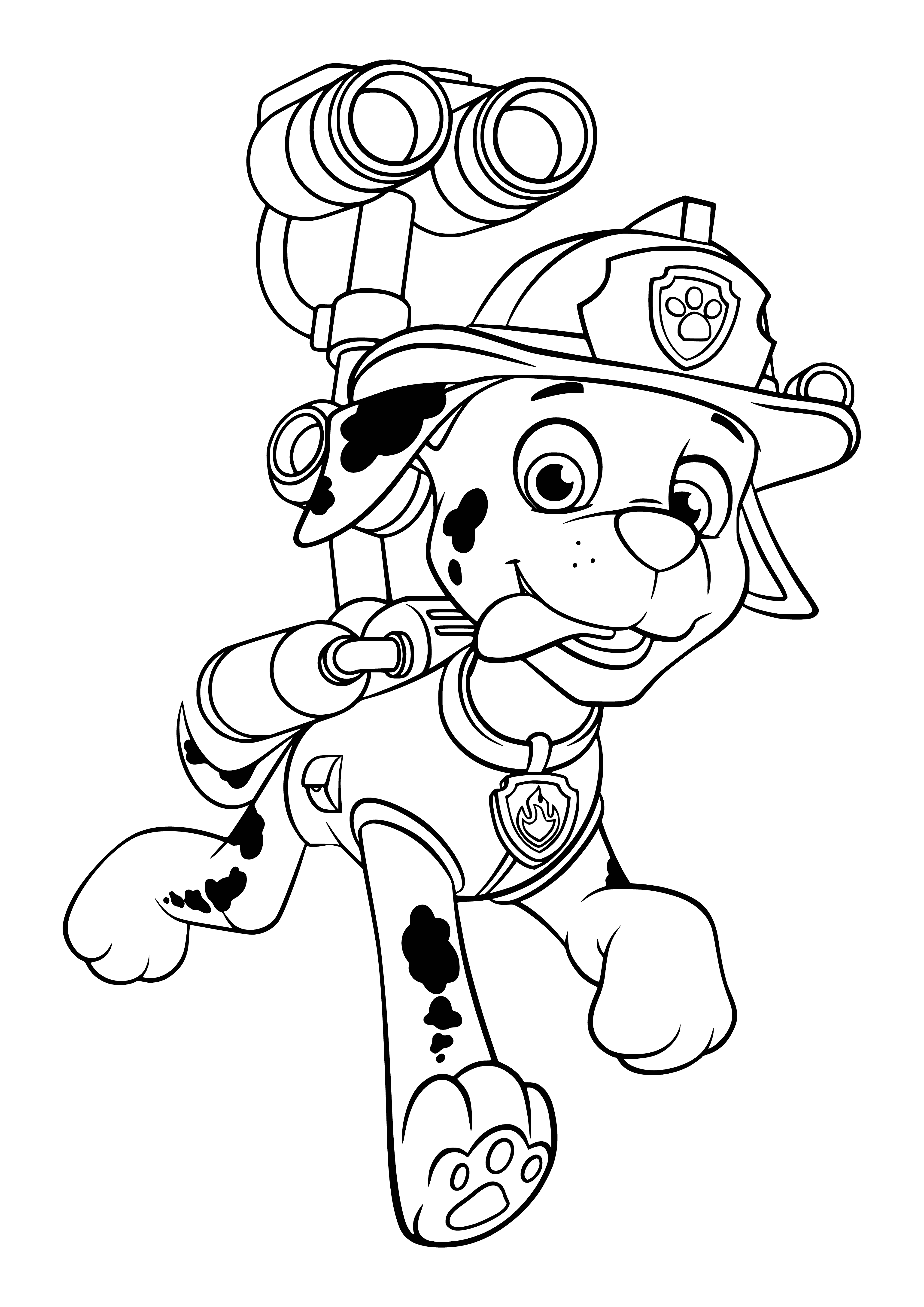 coloring page: Marshal is a fire pup for the PAW Patrol. He uses a bulldozer to help put out fires. #pawpatrol #FireFighter