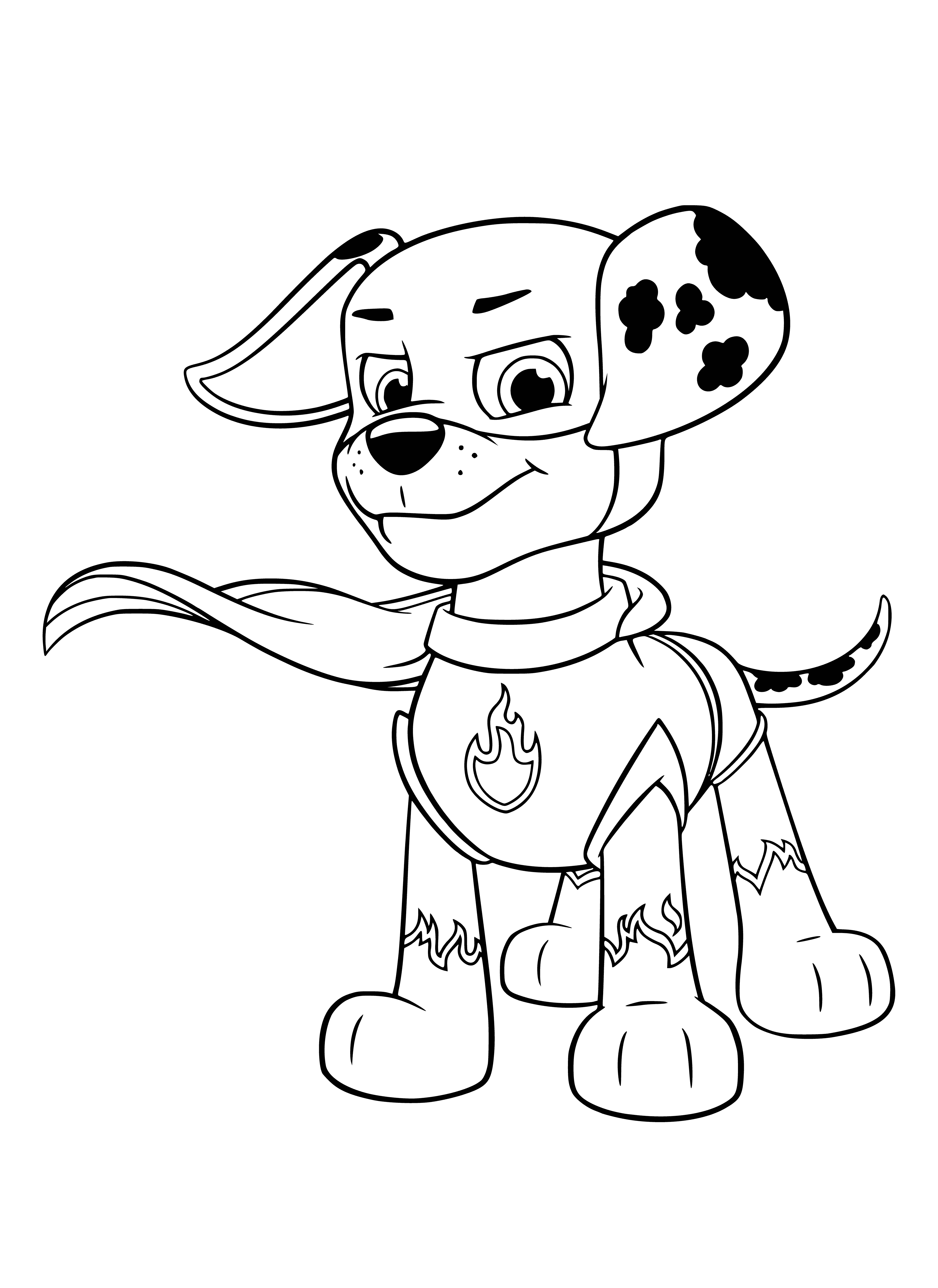 coloring page: Police dog with dark & light brown coat and wallet, wearing uniform & hat w/ light brown badge. #policedog