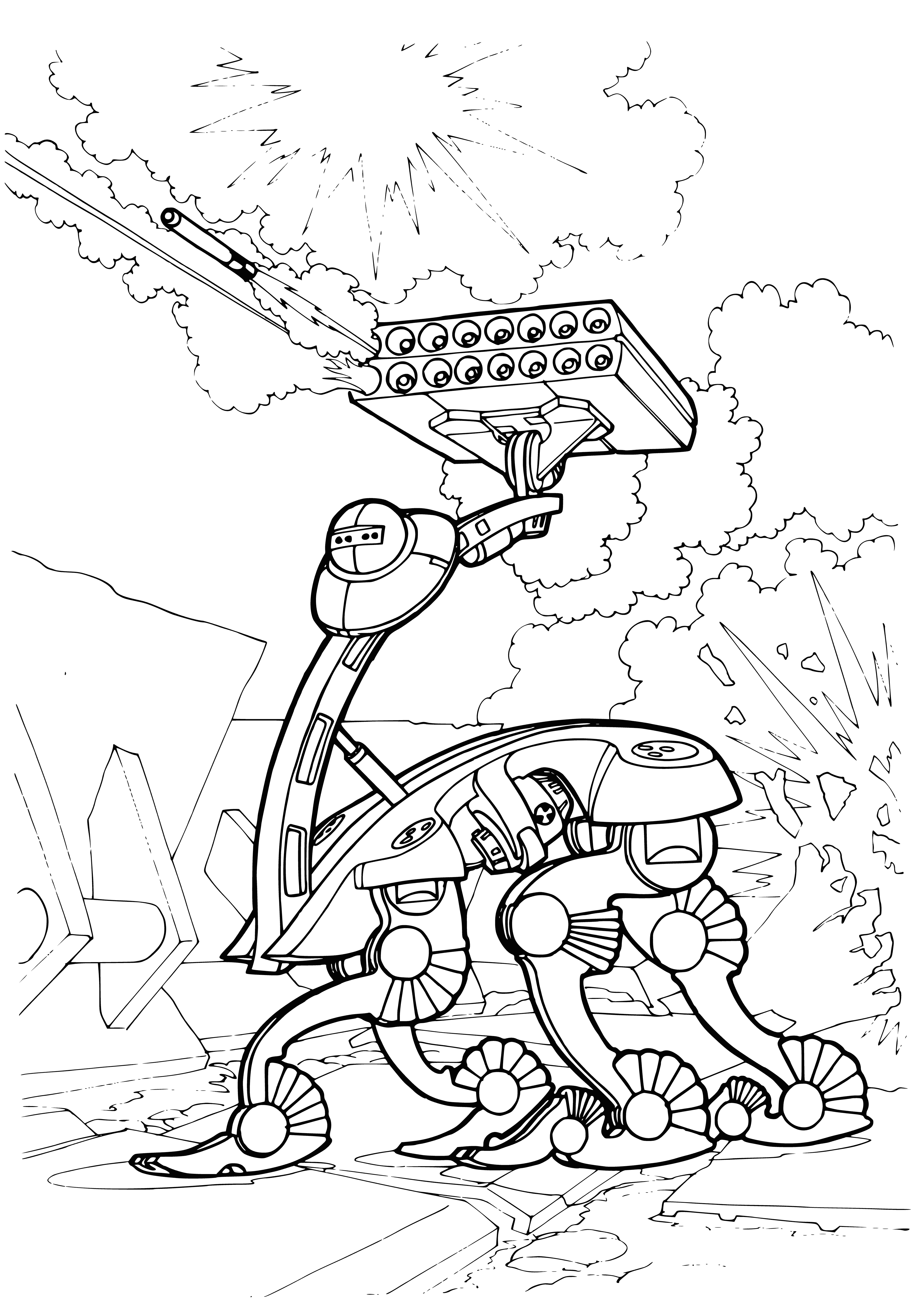 Multiple launch rocket system coloring page