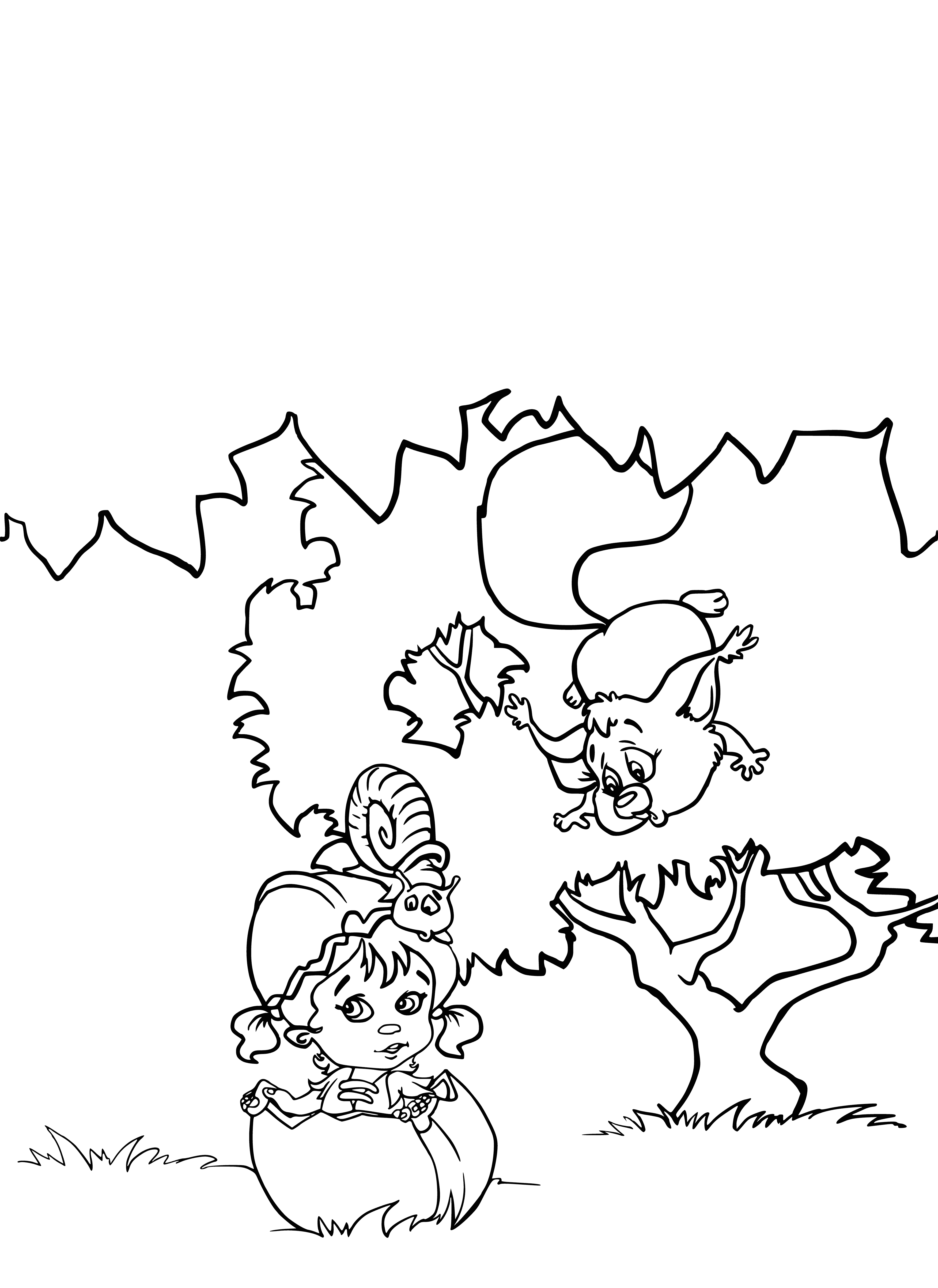 coloring page: Oreshenka, Nut and Cocoa are three best friends who always bring joy and laughter to each other's lives. #friendship
