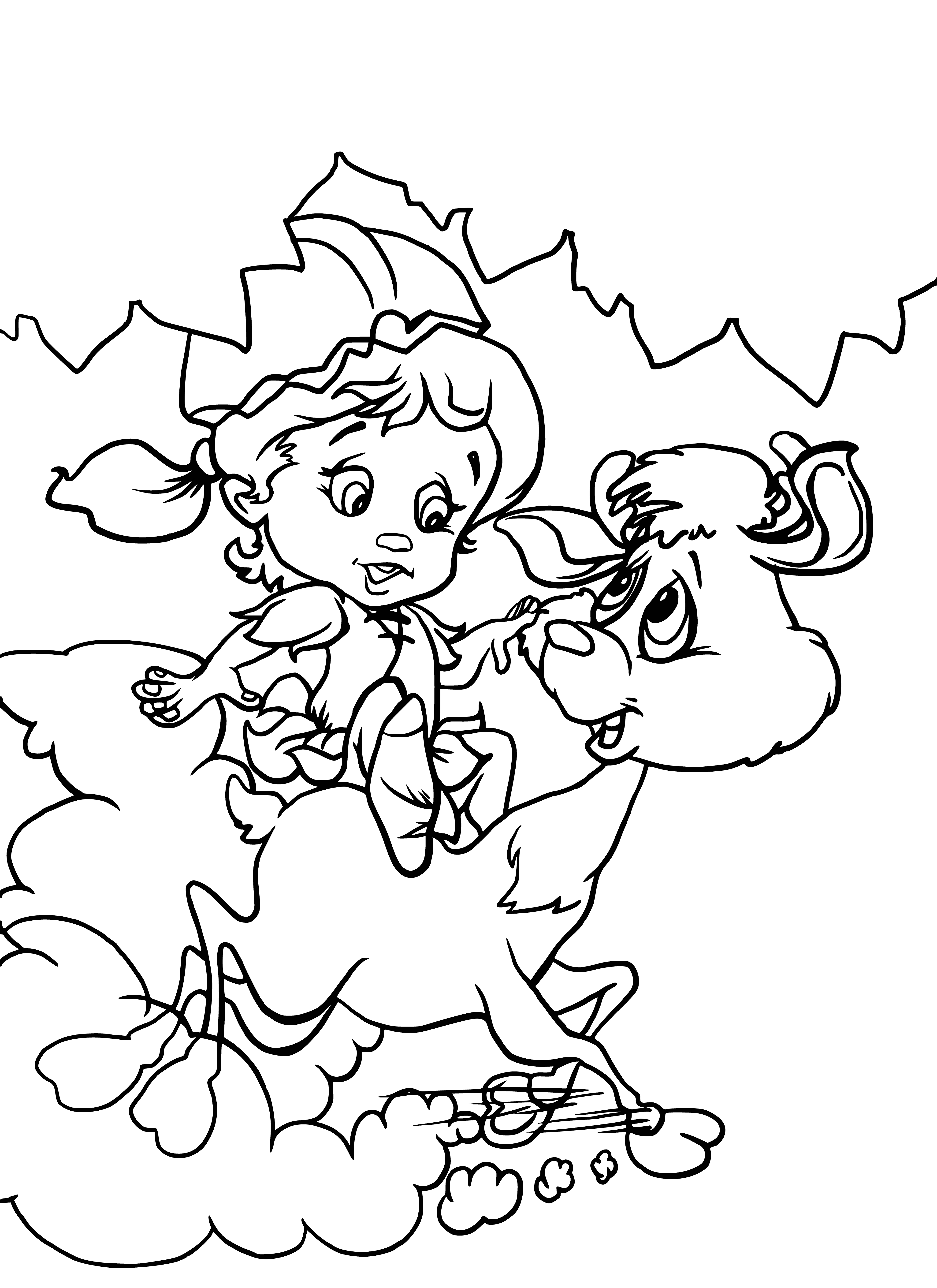 coloring page: Oreshenka and her friends are a blur of speed. But no matter how fast they are, they stay together and look out for each other.