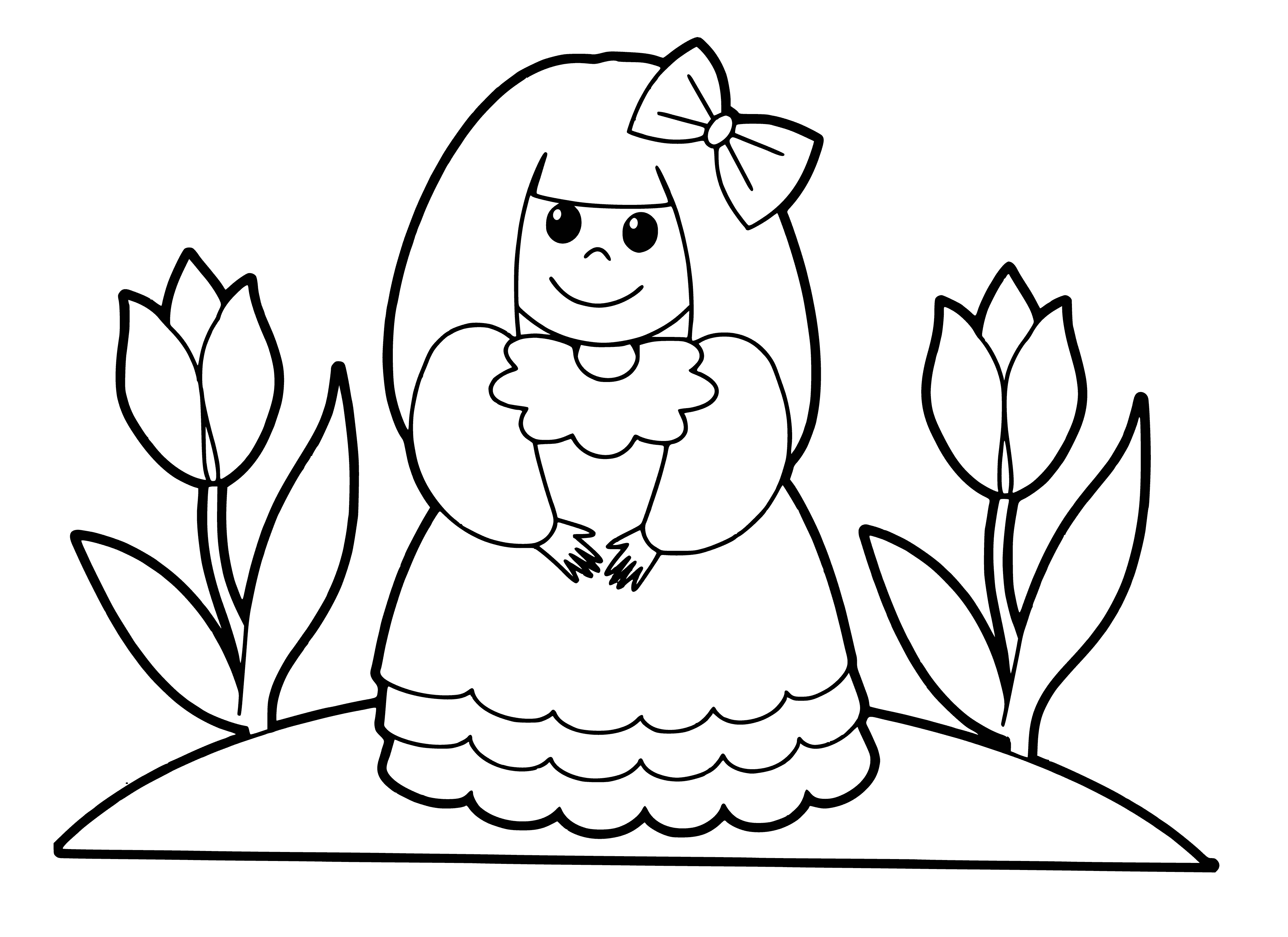 Smart girl coloring page