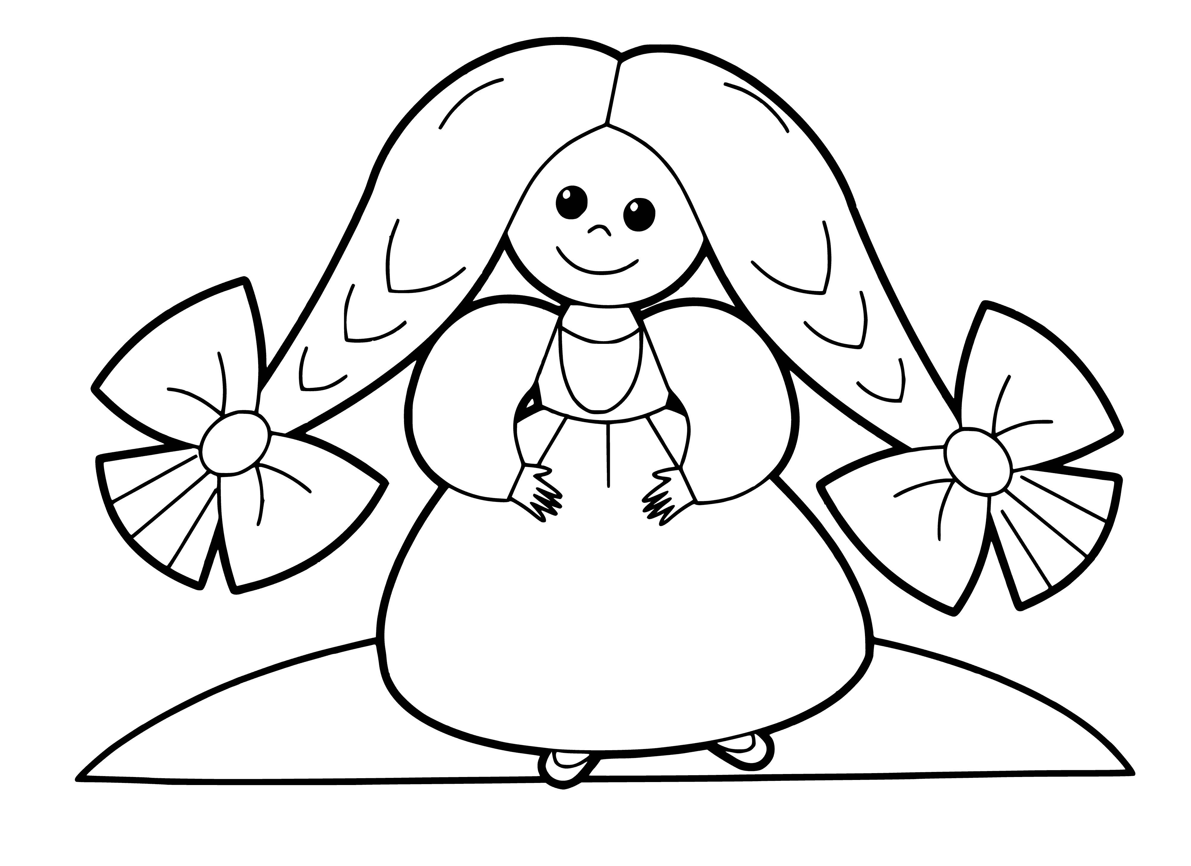 Girl with braids coloring page