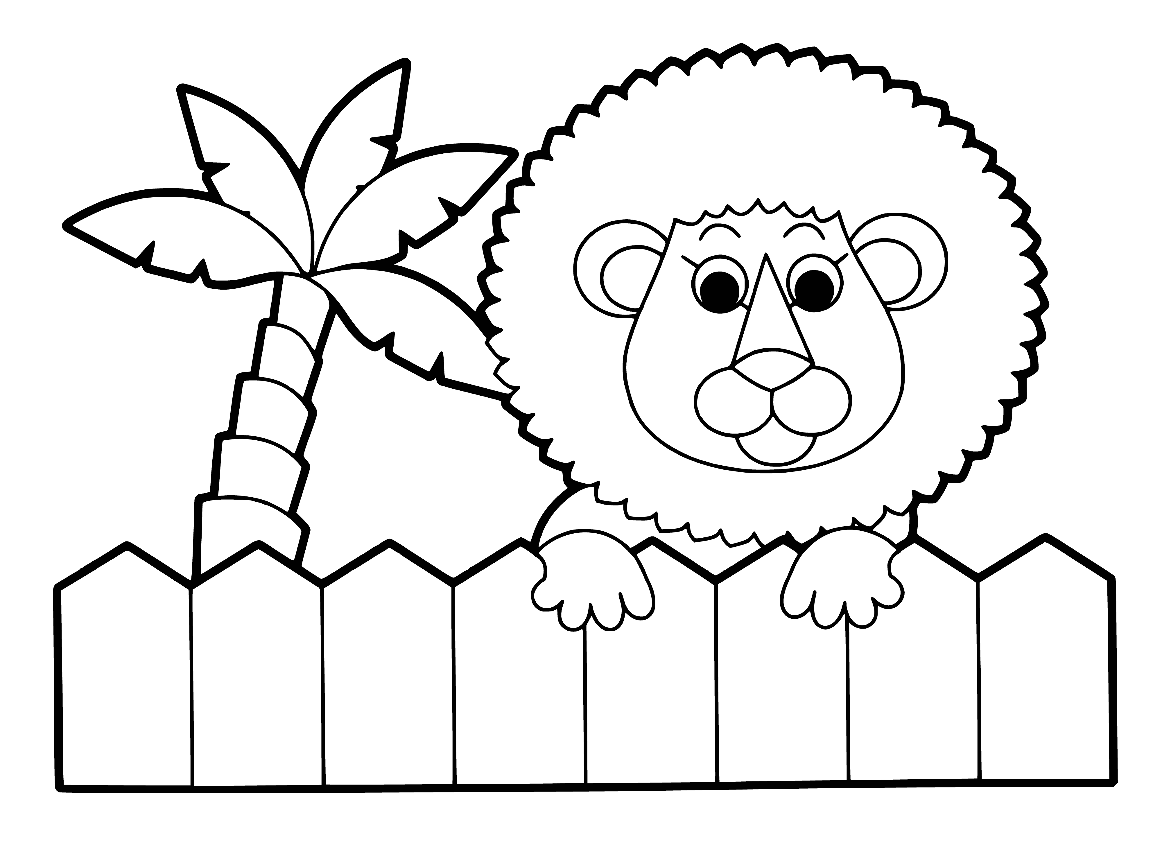 coloring page: Lev is a proud little lion who loves styling his mane by coloring it in for his friends.