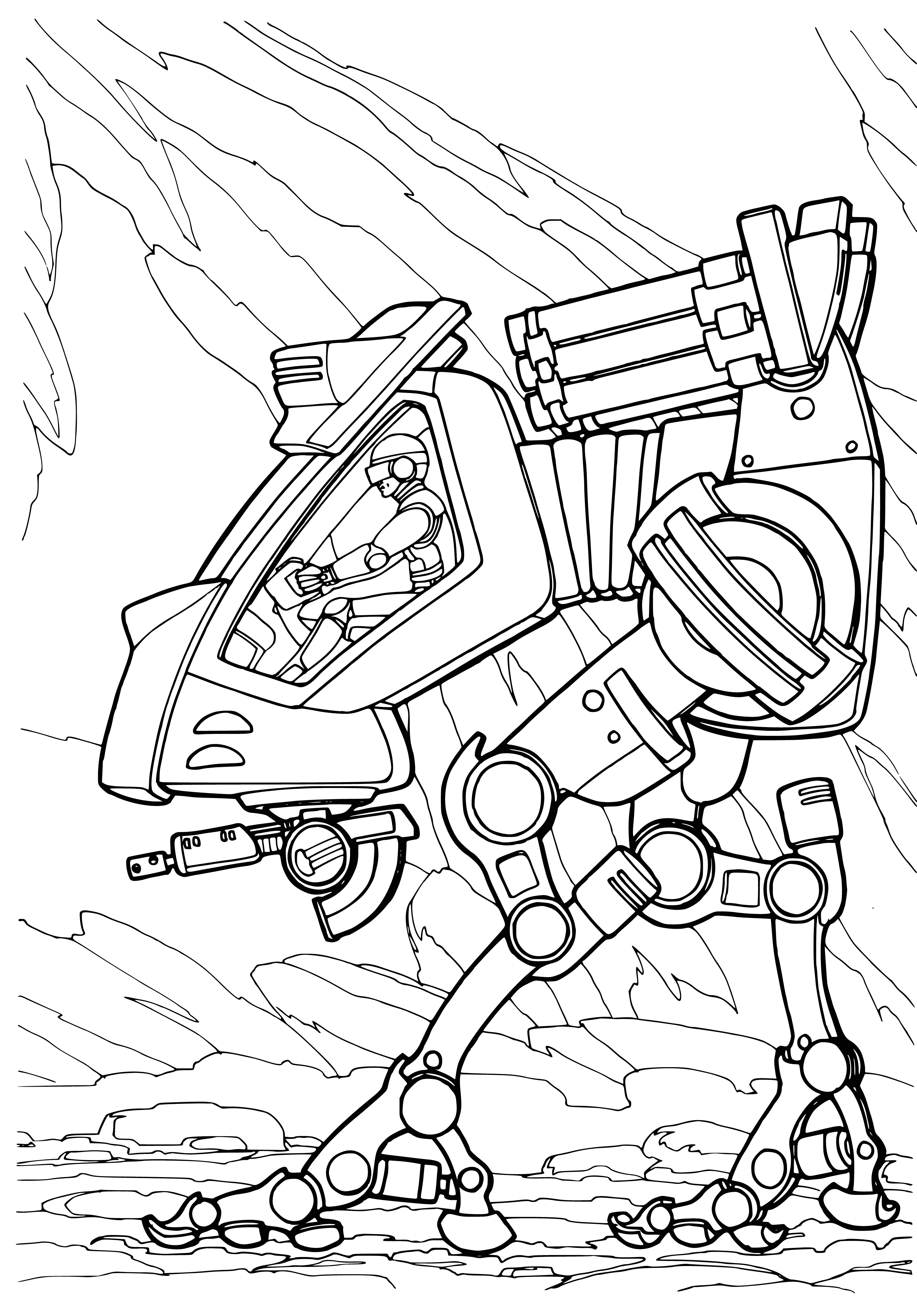 coloring page: Armored infantry lined up, equipped w/ advanced weaponry & armor, ready to take on any enemy. #FutureWars #ColoringPage