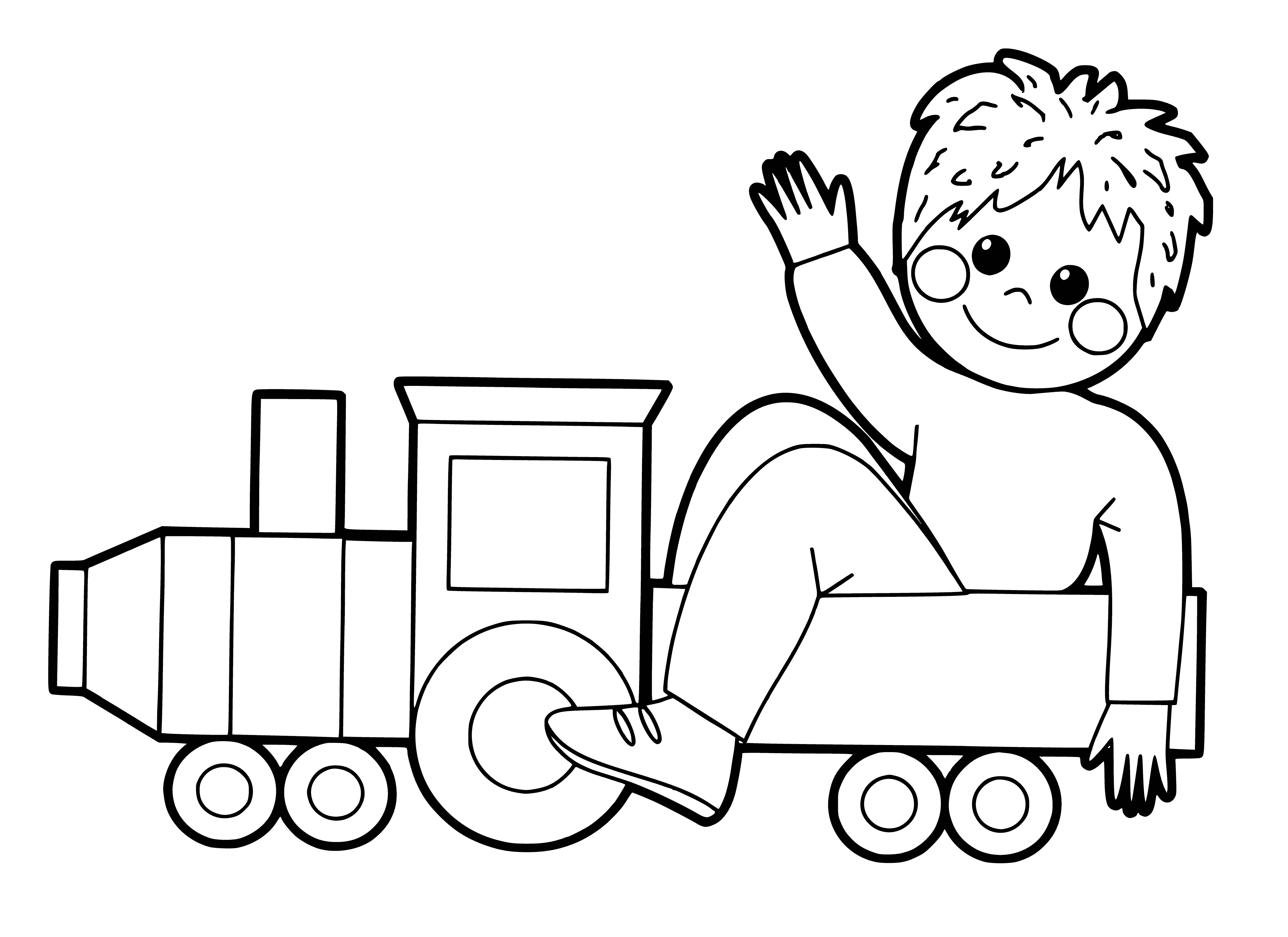 Vehicle with trailer coloring page